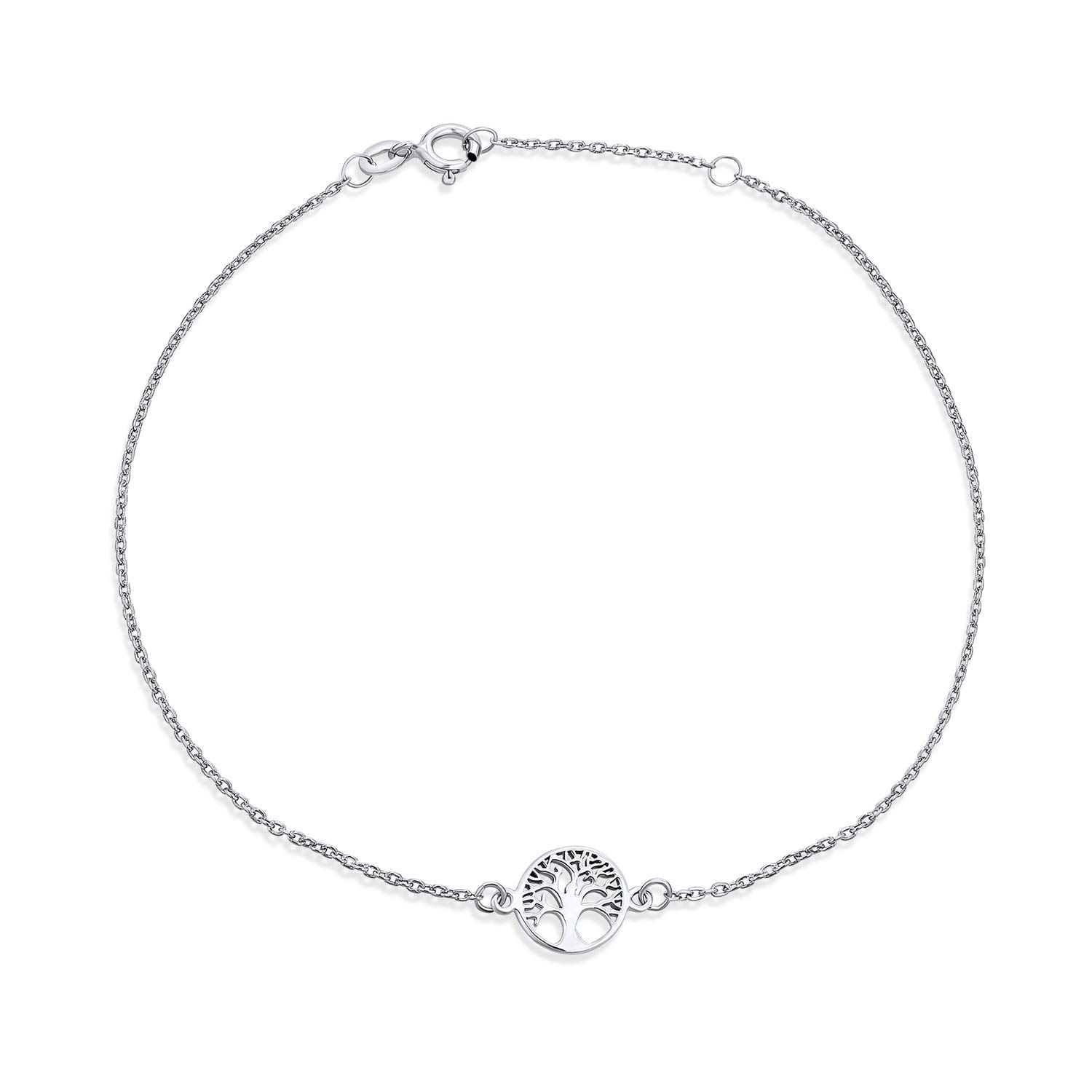 Celtic Family Tree of Life Anklet for Women - Adjustable Sterling Silver Ankle Bracelet (9-10 Inch with Extender) - Perfect for Beach, Boho Style & Everyday Wear