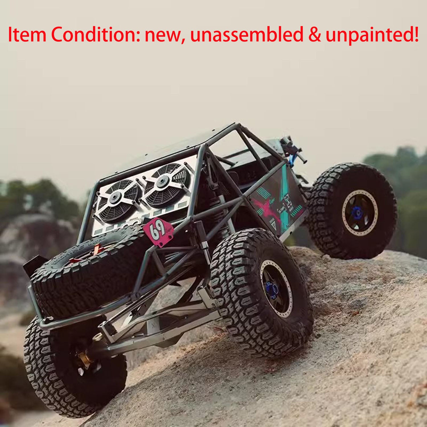 Capo U4 CD1582X 1:8 Scale Remote Control Crawler Car - Unassembled RC Rock Crawler Kit with 2-Speed Transmission for Off-Road Racing & Climbing | DIY Unpainted Model for Hobbyists & Collectors | Perfect for Trail Adventures & Backyard Obstacle Courses