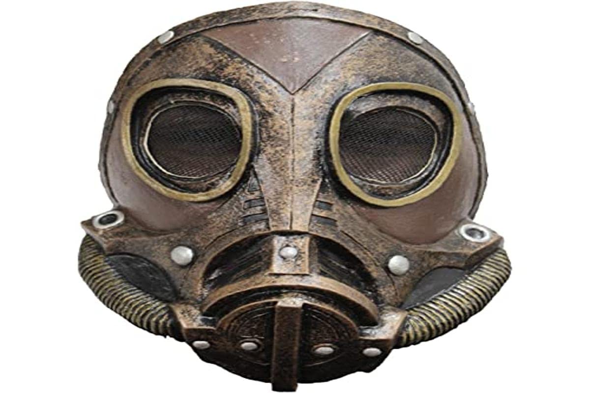 Steampunk M3A1 Latex Gas Mask - Russian Style Nuclear & Chemical Protection - One Size Fits All Adults - Perfect for Cosplay, Halloween, Post-Apocalyptic Events & Survival Gear Enthusiasts