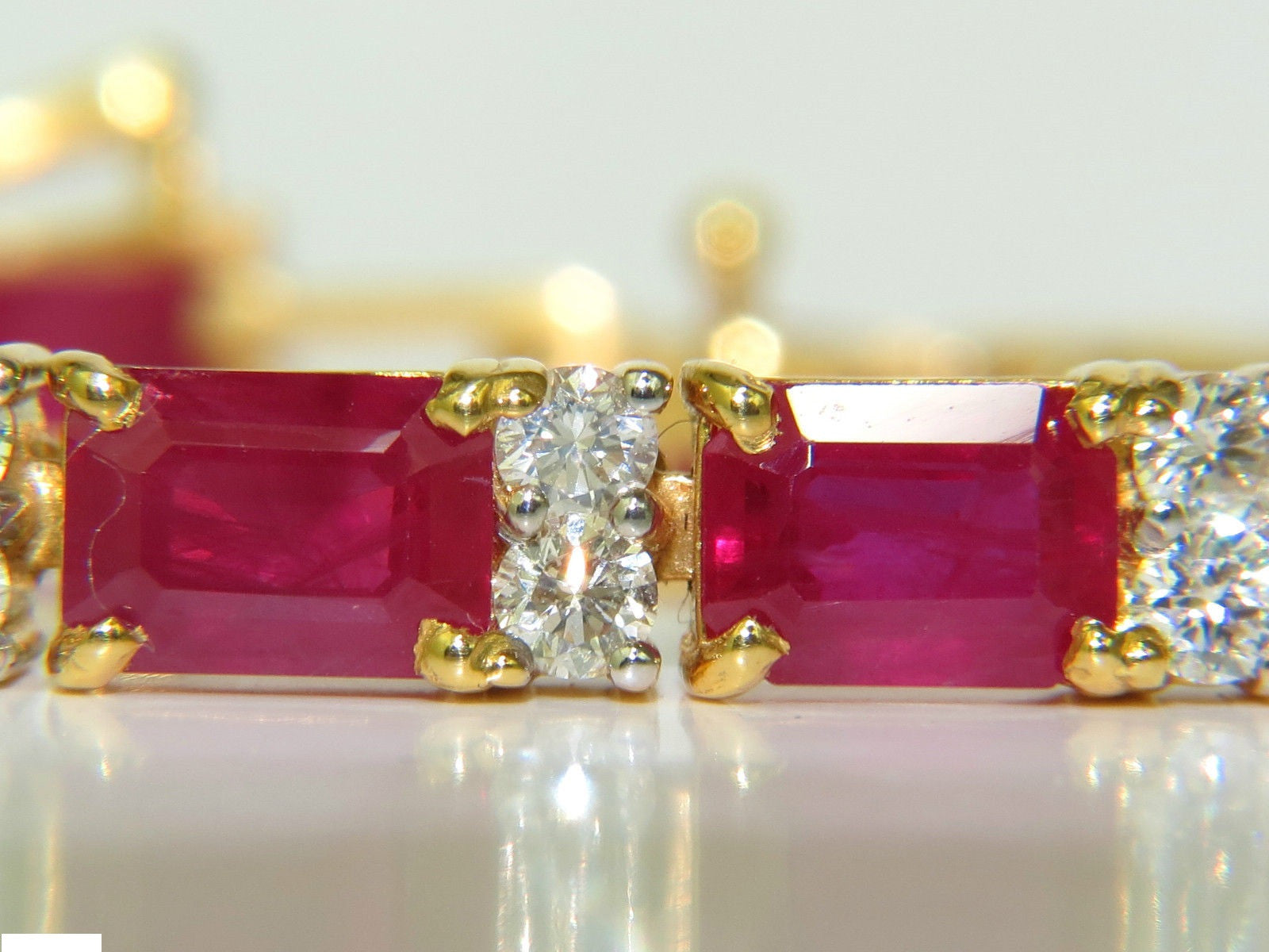 18KT GIA Certified 23.46CT Natural Ruby and Diamond Bracelet - Blood Vivid Super Gem Jewelry for Women, Luxury Gift for Anniversary, Wedding & Special Occasions