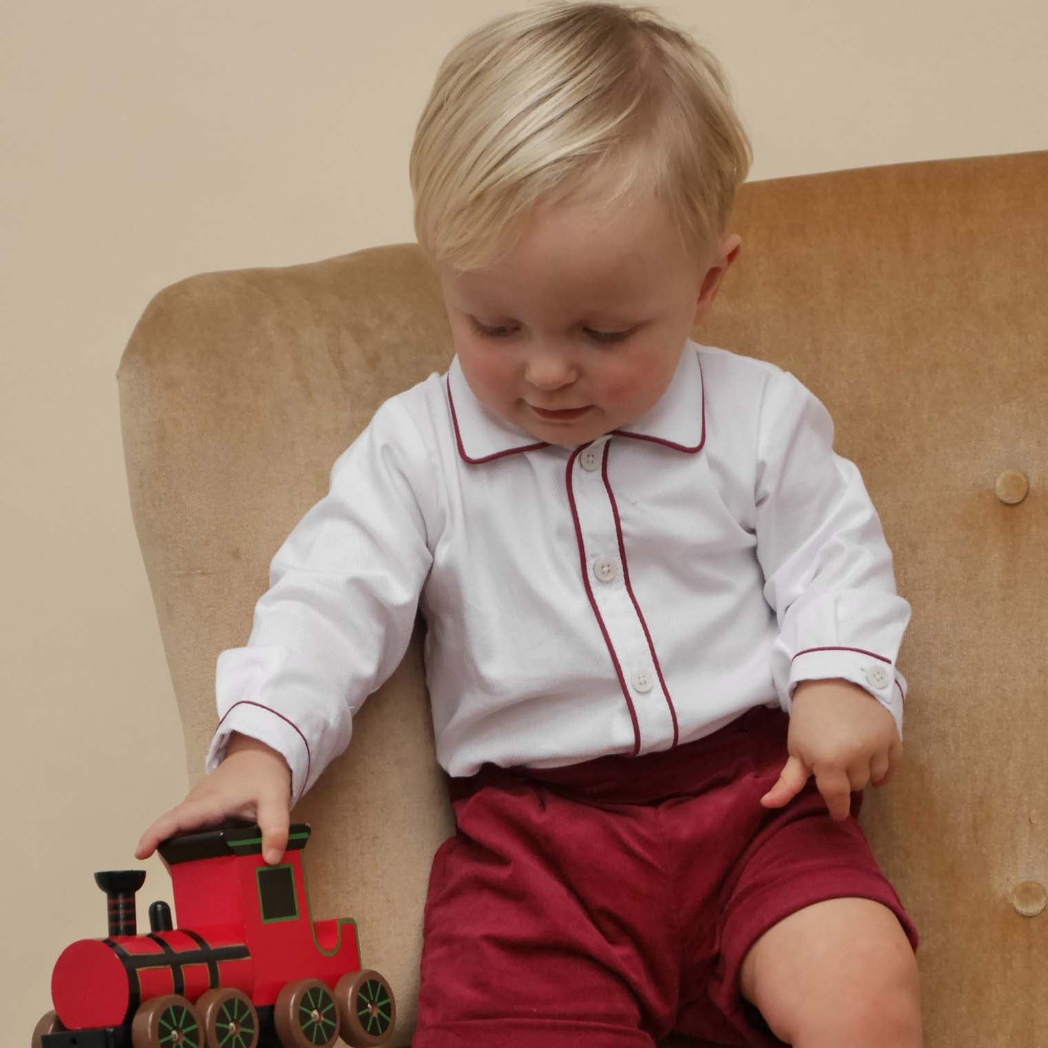 Dark Red Cord Short & Shirt Set for Men - Comfortable Cotton Blend Lounge Outfit - Perfect for Casual Wear, Home Relaxation, and Weekend Outings