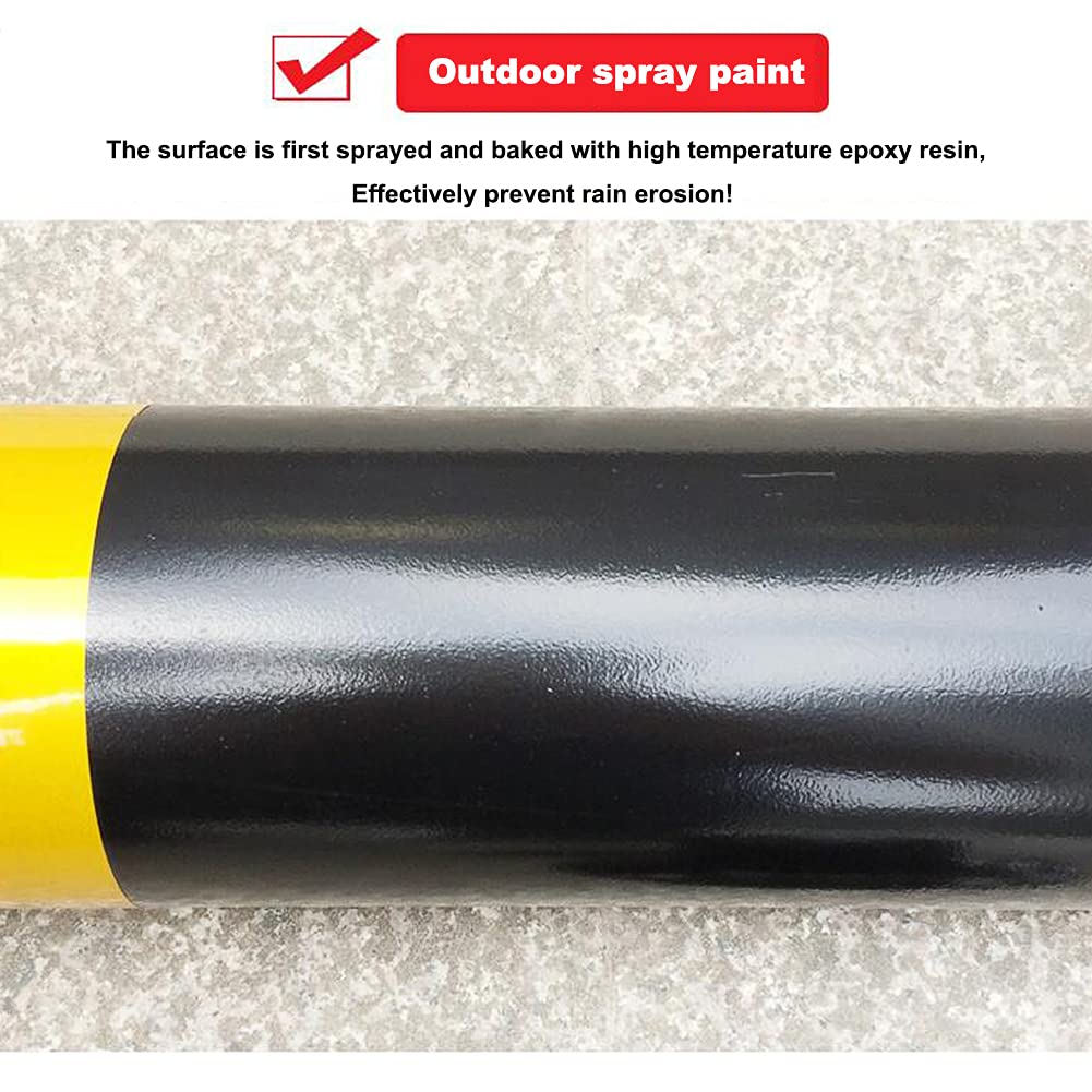 2X Heavy Duty Driveway Safety Barriers with Lock & 3m Chain - Reflective Parking Bollards & Security Posts for Driveways, Parking Lots & Private Roads - Ideal for Home Security, Traffic Control & Property Protection