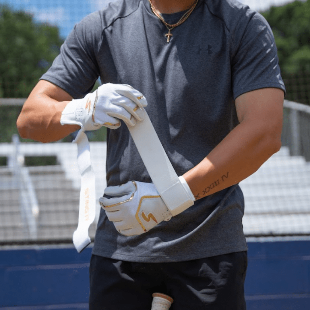 Premium Winder Series Batting Gloves - White & Gold Chrome Baseball Gloves for Men & Women - Perfect for Baseball Training, Games & Outdoor Sports