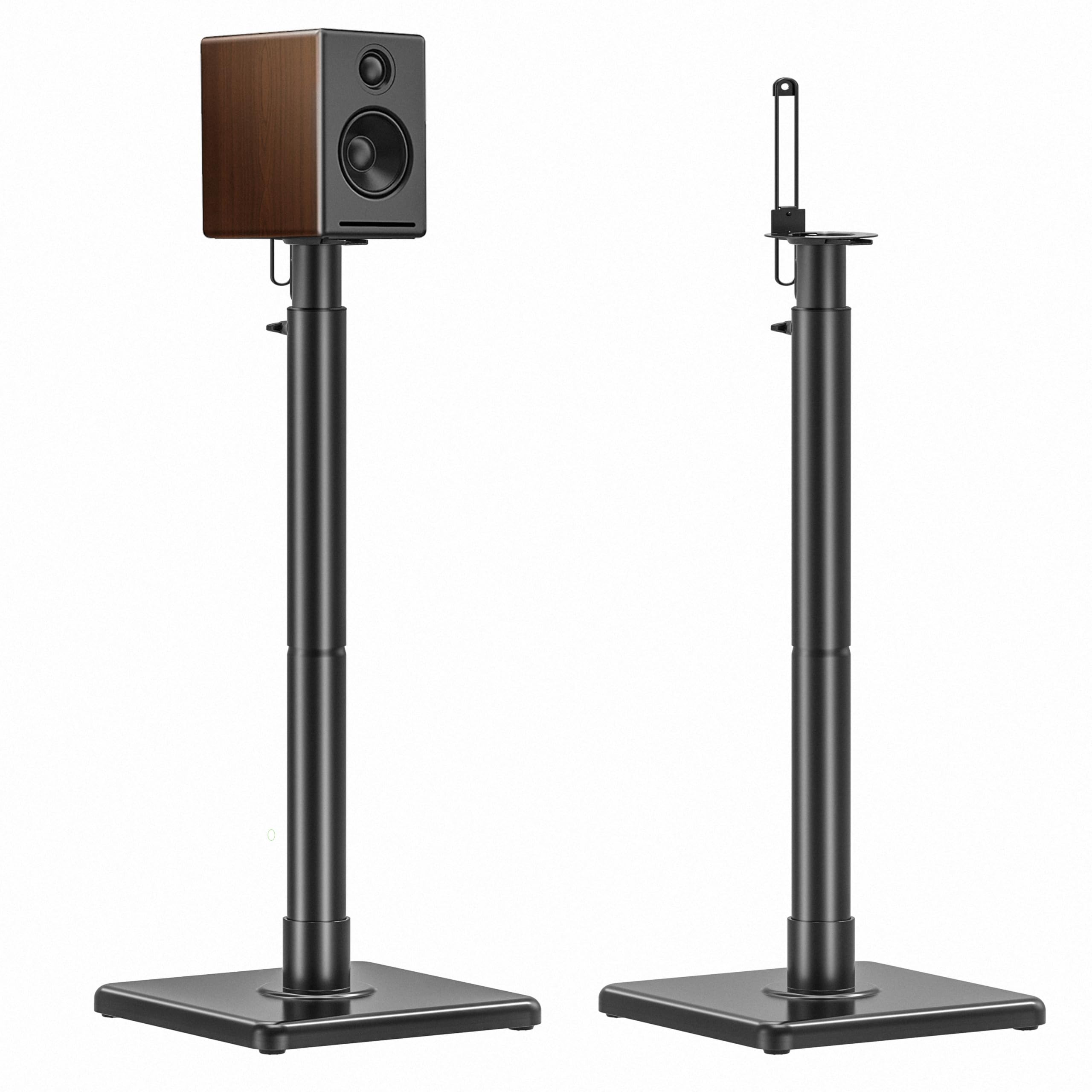 Adjustable Bookshelf Speaker Stands Pair (32-42 inch) - Heavy Duty Floor Satellite Speaker Stands for Vizio, Bose, Sony, JBL, Klipsch & Polk - Max Load 11 lbs - Perfect for Home Theater, Gaming & Music Listening