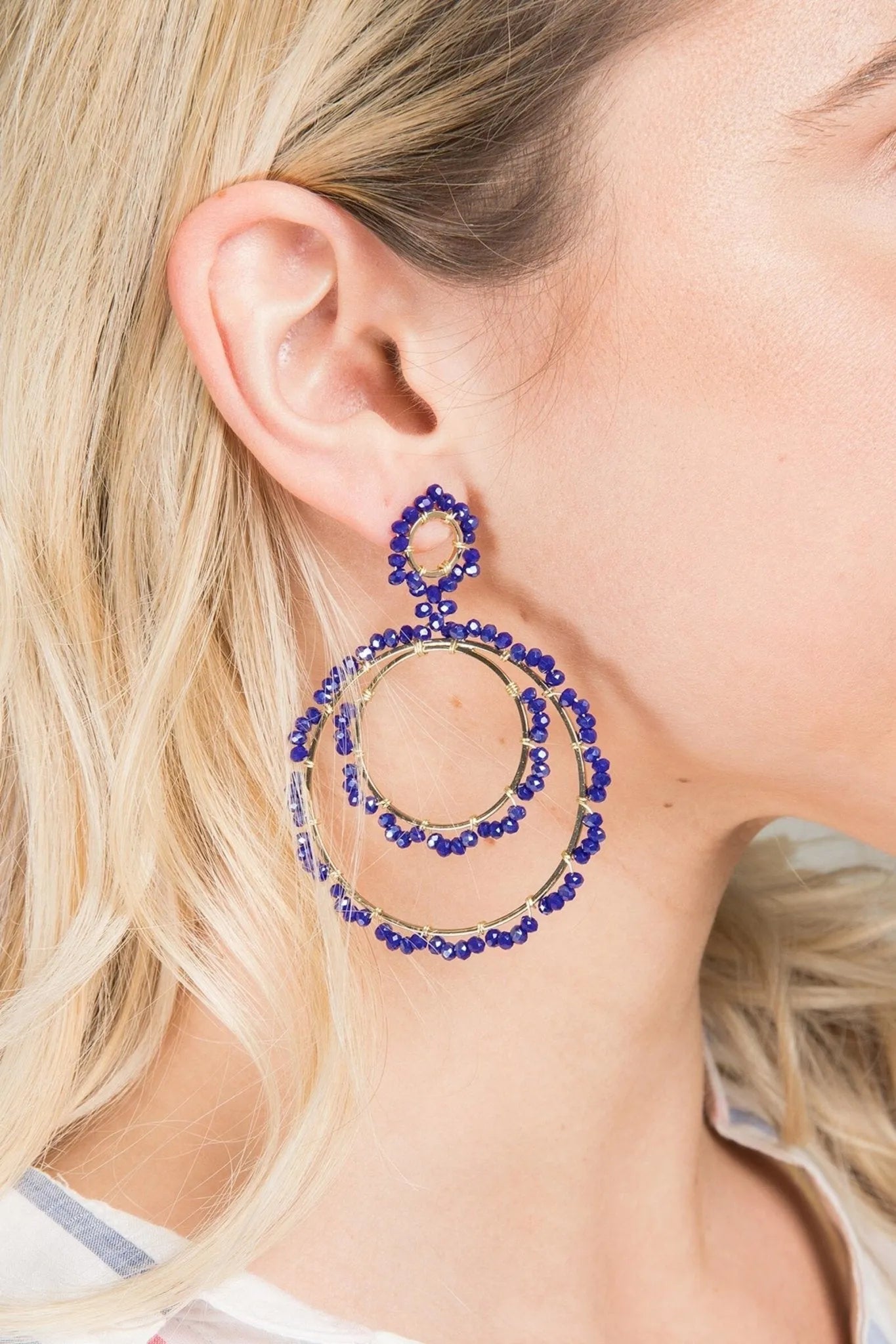 Paradise Hoop Earrings for Women - 14K Gold Plated Trendy Dangle Drop Earrings - Perfect for Parties, Weddings & Everyday Wear