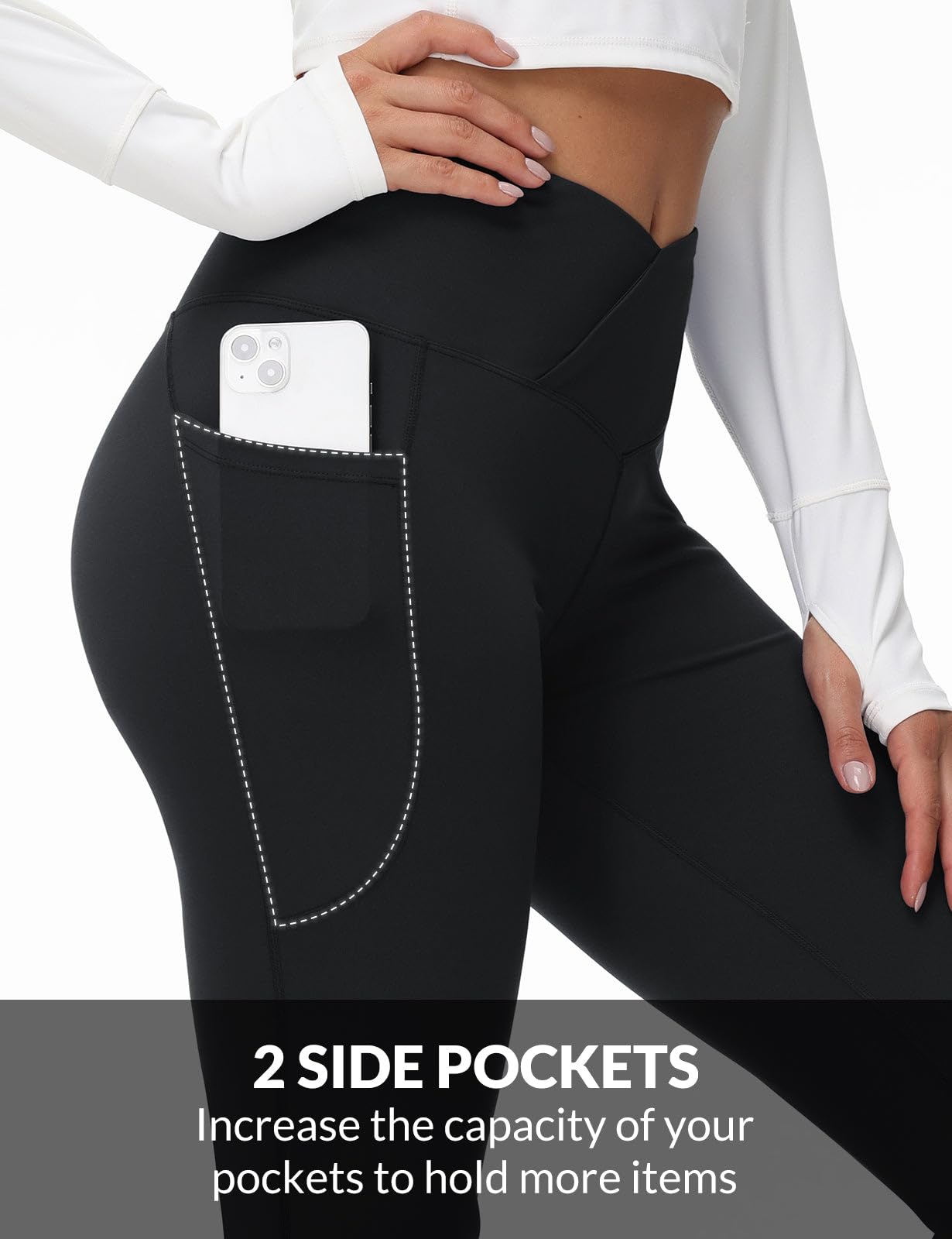 BALEAF Women's High Waisted Yoga Pants with Pockets - Tummy Control Petite Flare Leggings for Work, Casual & Fitness | 27