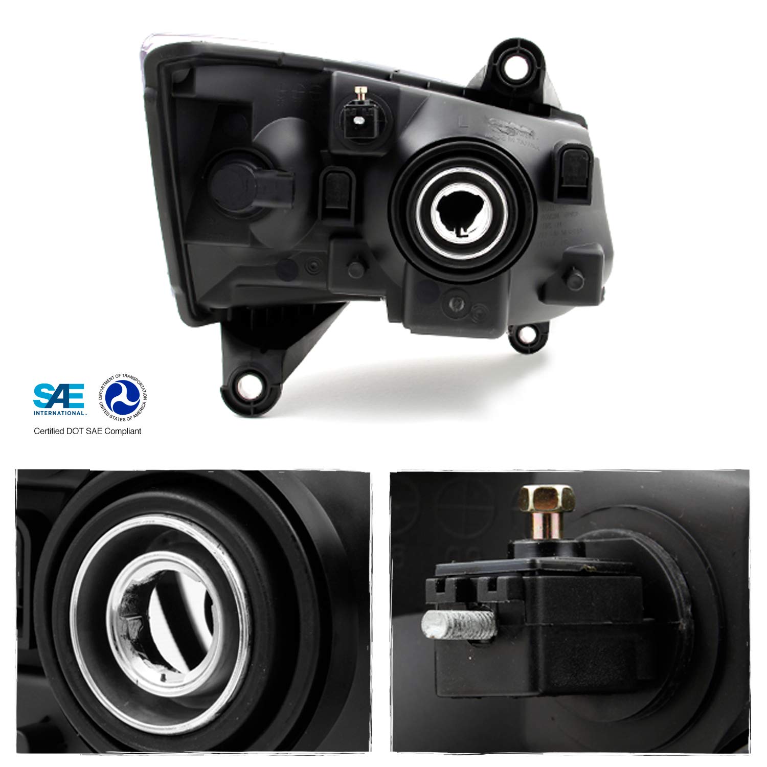 AKKON Chrome Bezel Headlight Housing Replacement for 2008-2010 Dodge Grand Caravan - OE Style Fit, Fog Resistant & Durable for Night Driving & Daily Commute