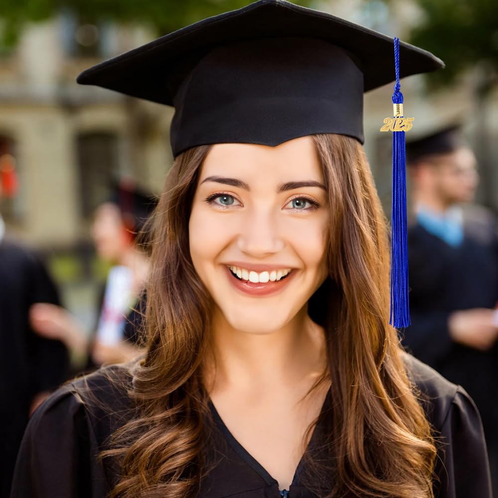 2025 Graduation Tassel & Cap Decorations - Blue High School Graduation Party Supplies for 2025 Grads | Perfect for Graduation Ceremonies, Photo Props & Gift Giving