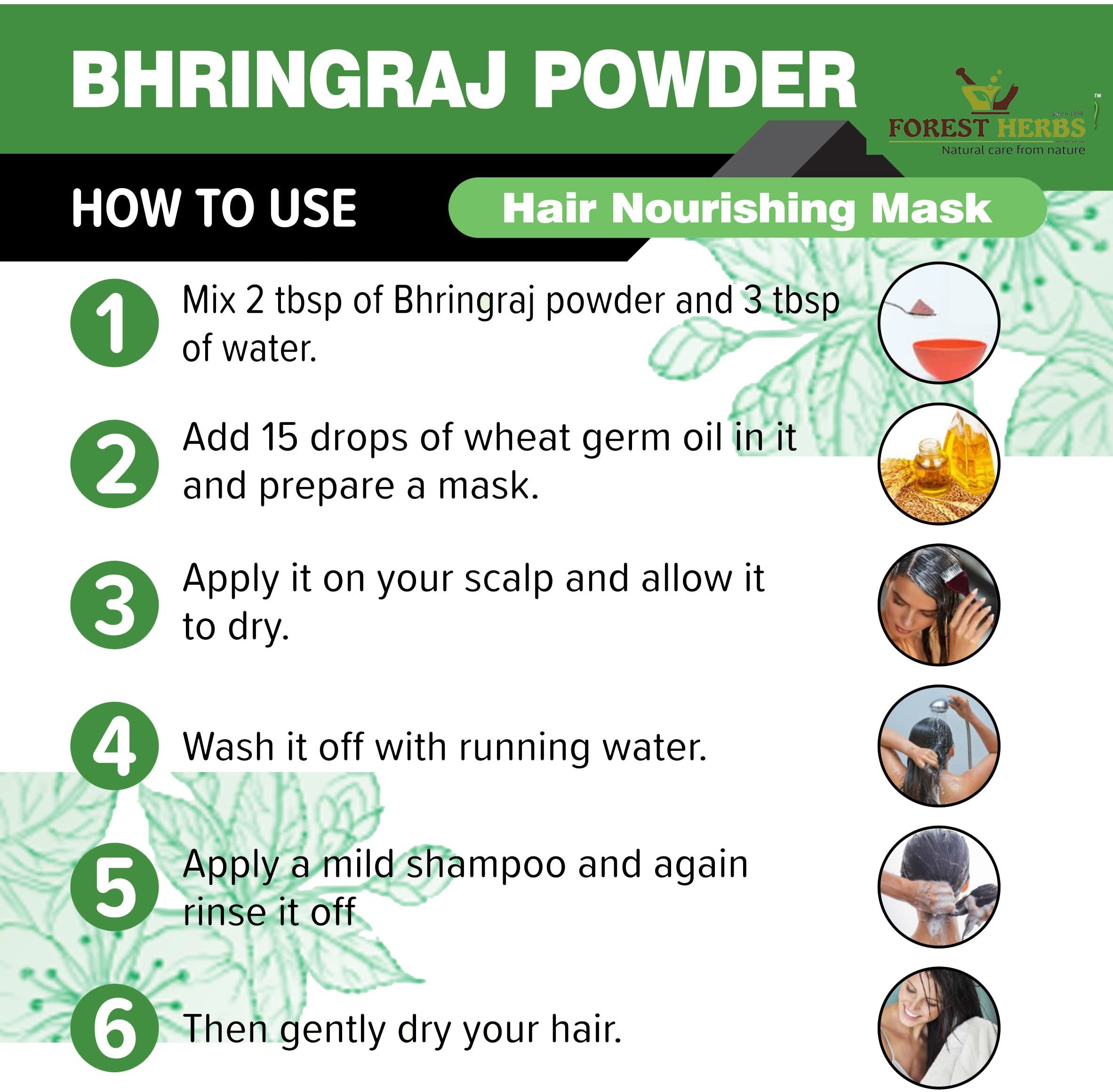 100% Pure Bhringraj Powder for Hair Growth & Scalp Care - 200G | Natural Ayurvedic Herbal Treatment for Thicker, Longer Hair | Preservative-Free, Vegan & Cruelty-Free | Use in DIY Hair Masks, Oils & Conditioners