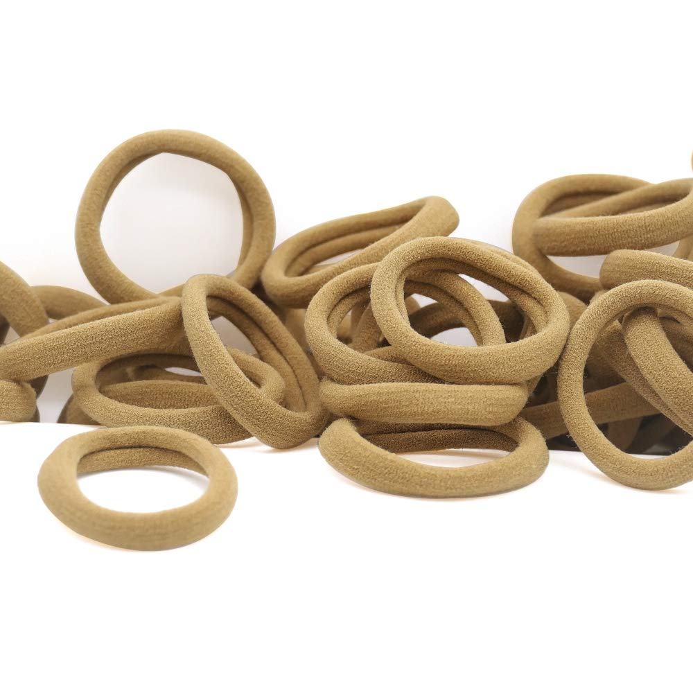100 Pack Seamless Cotton Hair Ties for Women - Soft No Damage Elastic Hair Bands, Ponytail Holders & Scrunchies - Perfect for Thick Hair, Workouts, Yoga and Daily Styling