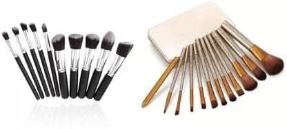 Premium 22-Piece Golden & Black Makeup Brush Set - Foundation, Eyeshadow, Blush, Mascara, Eyeliner & Lip Brushes | Cruelty-Free Synthetic Bristles | Perfect for Professional Makeup Artists & Beginners | Home, Travel & Salon Use