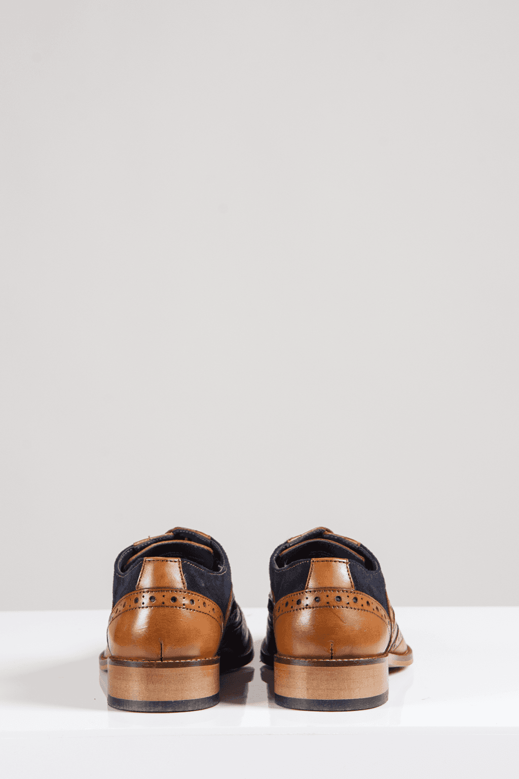 Marc Darcy Murray Tan Leather Suede Contrast Brogue Shoes for Men | Classic Oxford Style Dress Shoes | Perfect for Weddings, Office & Formal Occasions