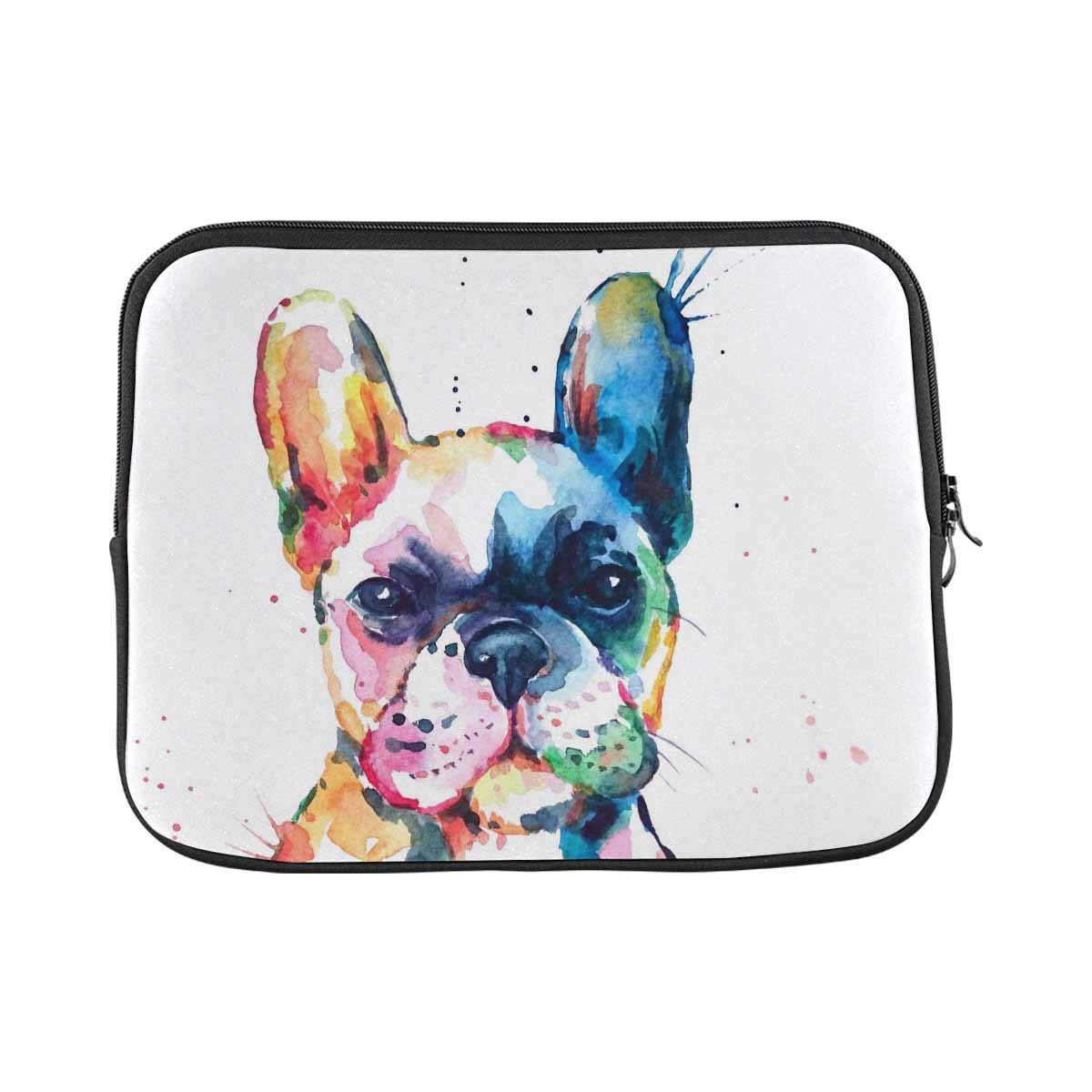 **INTERESTPRINT Waterproof Laptop Sleeve 14 Inch - Bulldog Watercolor Design, Fits 14-14.1 Inch Notebooks, Lightweight & Durable for Travel, School, Office**