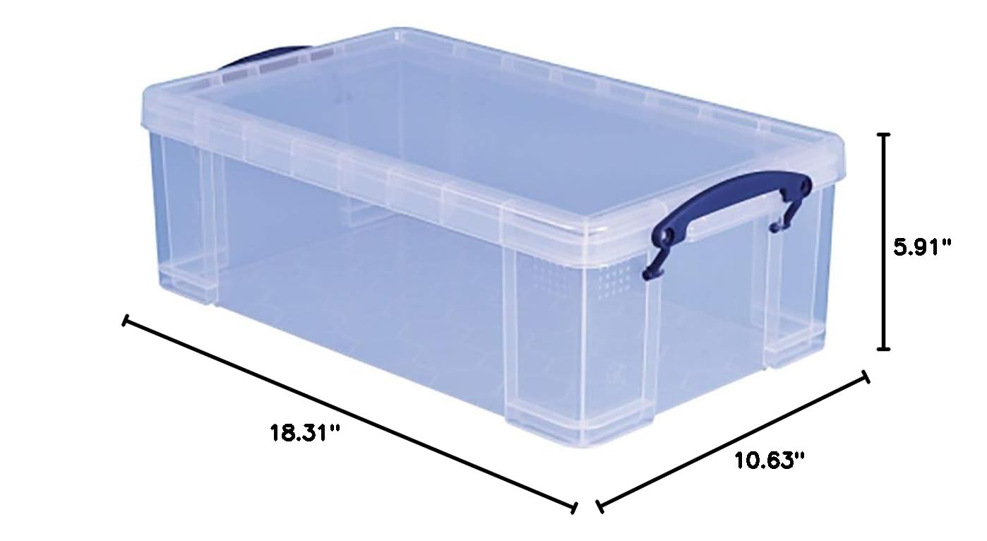 Really Useful 12 Liter Clear Storage Box - Organize Home, Office & Craft Supplies | Durable Plastic Container for Organizing, Moving & Decluttering