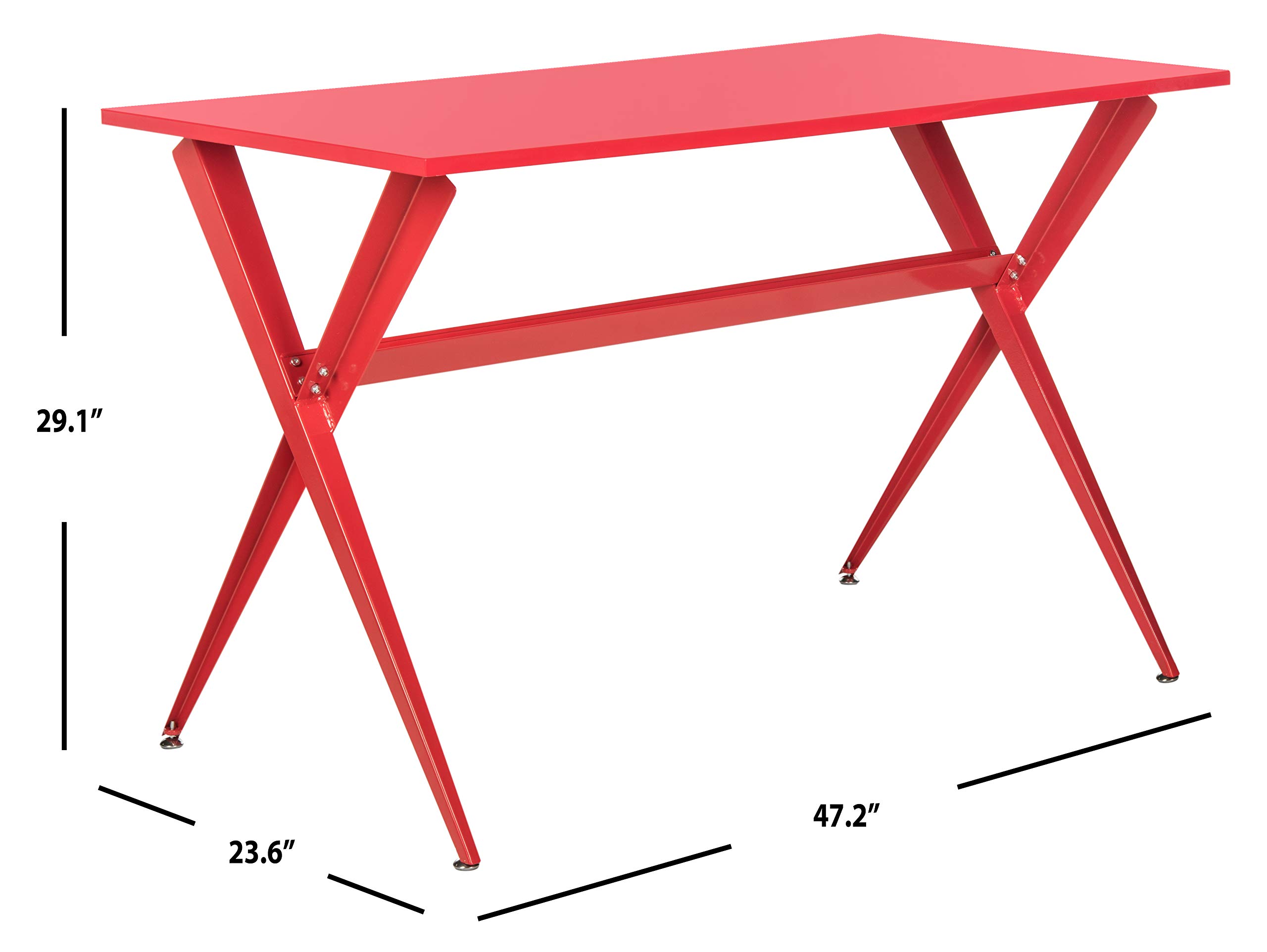 Safavieh Home Collection Chapman Desk - Modern Red Writing Desk for Home Office, Study & Workspace | Stylish & Functional Workstation for Professionals & Students