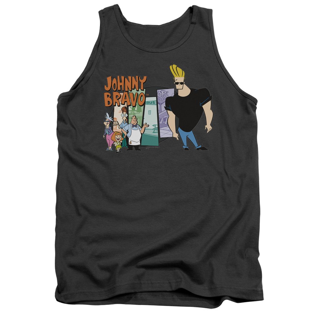 Johnny Bravo Johnny & Friends Unisex Tank Top for Men & Women - Casual Graphic Tee for Summer, Parties, and Anime Fan Outfits
