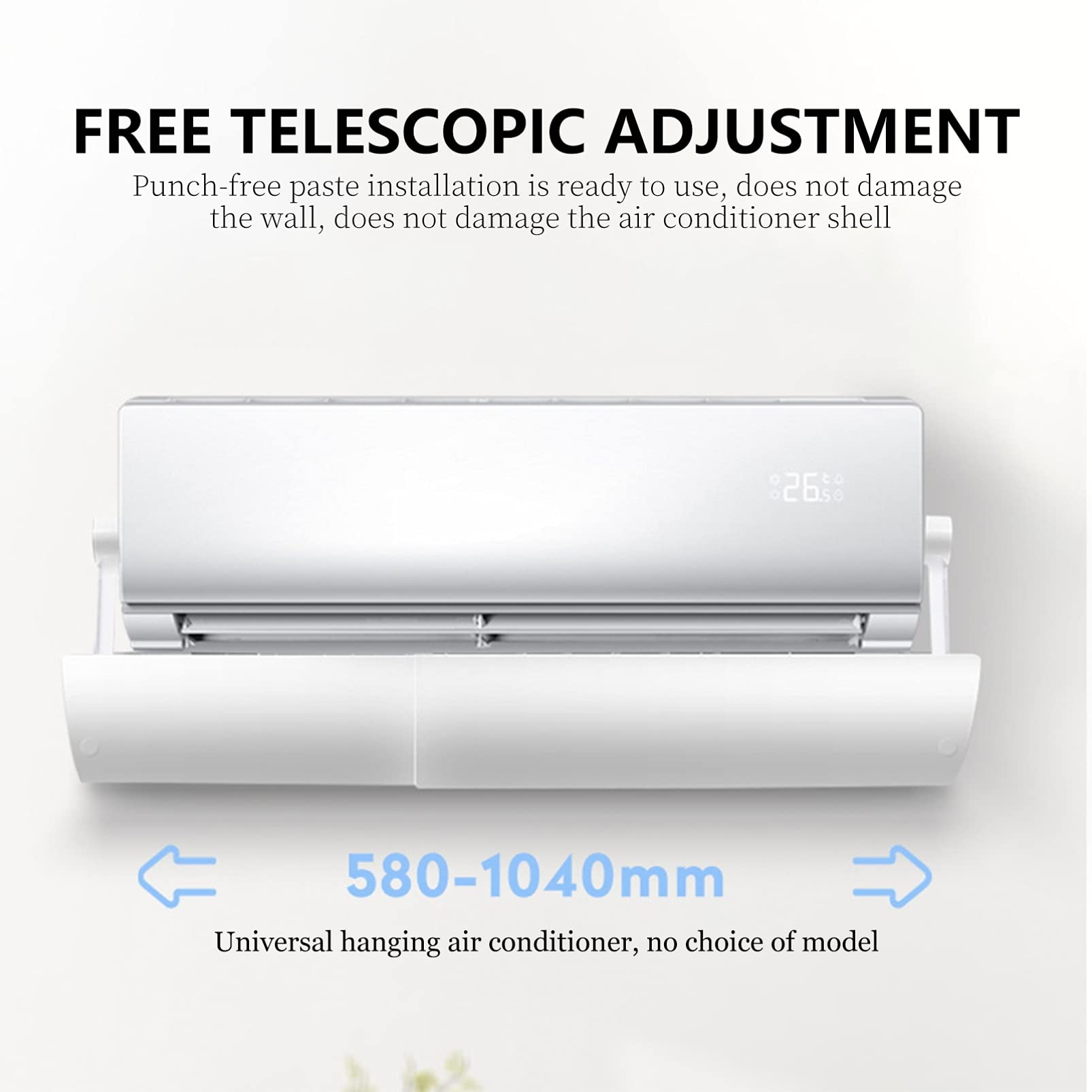 OSALADI White PP Air Conditioner Windshield & Baseboard Air Deflector Extender - AC Vent Cover for Window, Windproof & Durable - Perfect for Home, Office & RV Cooling Efficiency