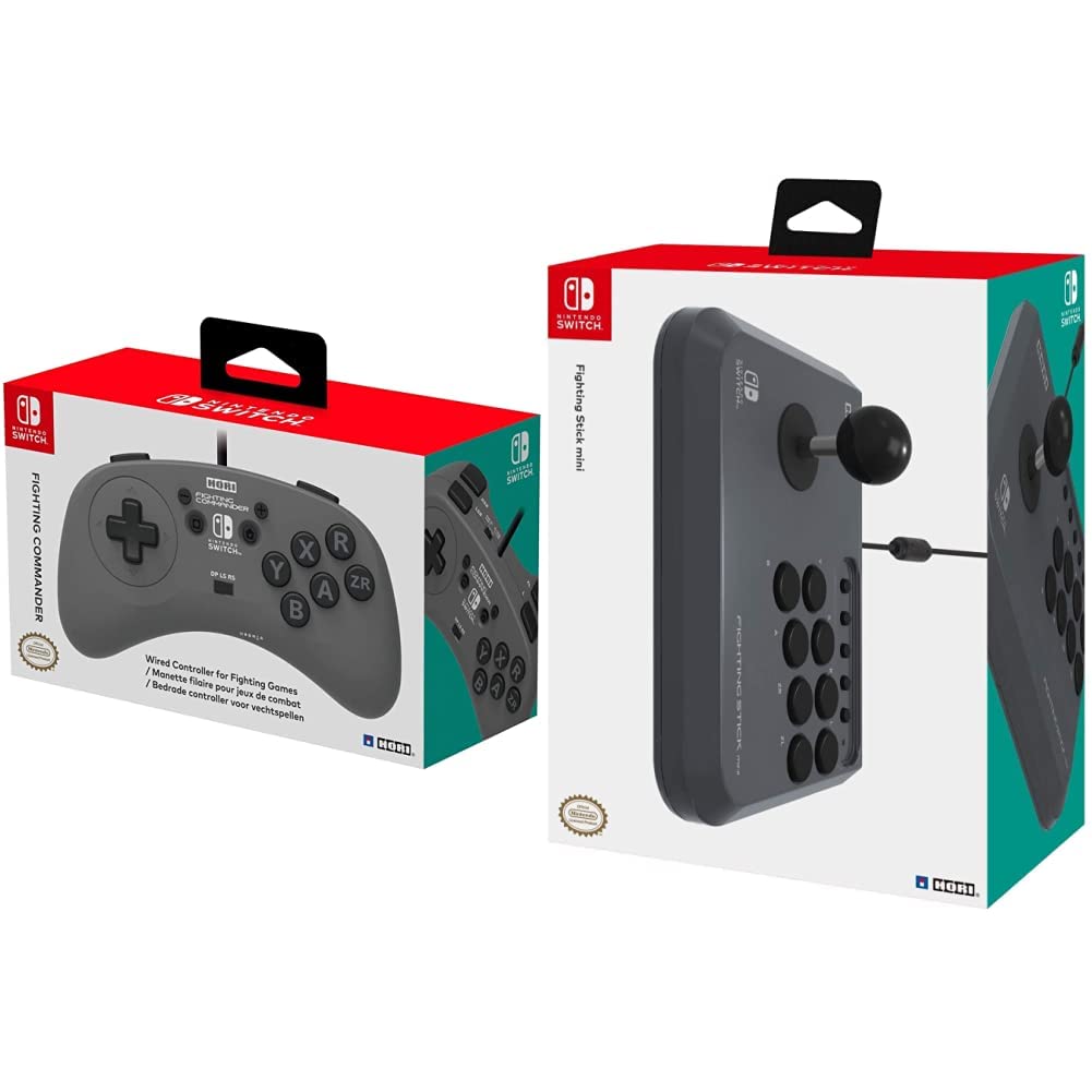 Official Hori Nintendo Switch Fighting Commander Mini - Licensed Switch Fighting Stick for Pro Gaming - Perfect for Super Smash Bros, Street Fighter & Competitive Play