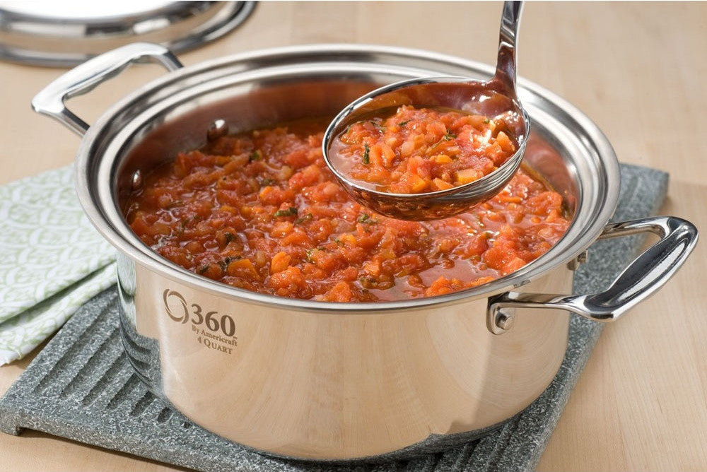4 Quart Stainless Steel Stock Pot with Lid - Heavy Duty Cooking Pot for Soups, Stews, Pasta & Canning - Perfect for Home Kitchen & Commercial Use