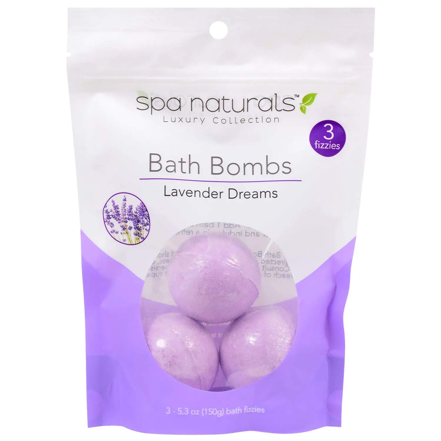 Lavender Bath Bombs for Relaxation & Stress Relief - Spa Naturals Aromatherapy Gift Set - Perfect for Self Care, Gifts & Luxury Bath Time
