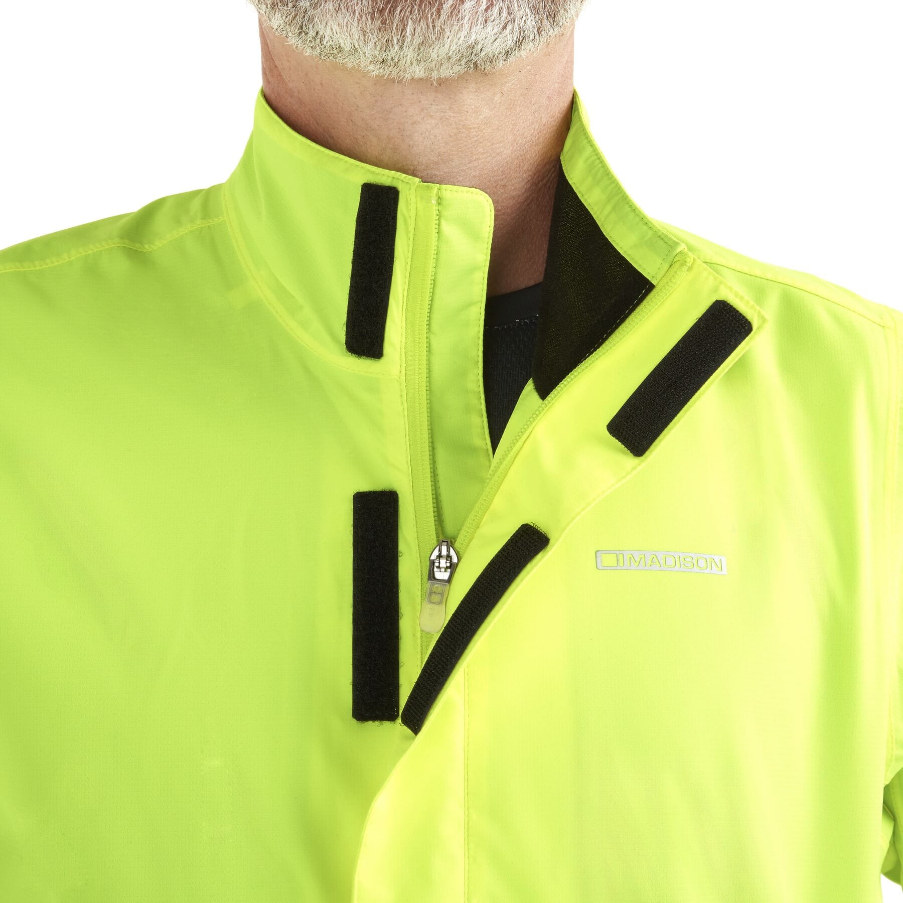 MADISON Protec Men's 2 Layer Waterproof Jacket - High Visibility Yellow for Outdoor Work & Safety | Rainproof Windbreaker for Construction, Cycling & Hiking