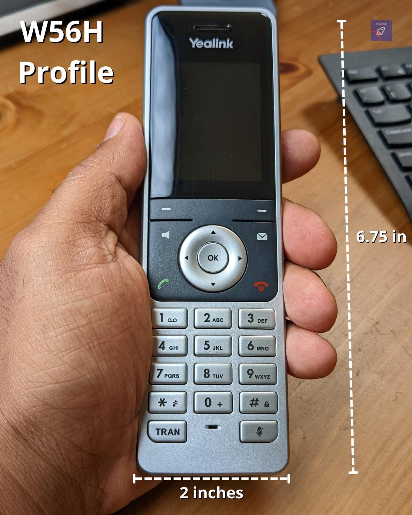 Yealink W76P DECT VoIP Business Cordless Phone System with W56H Handset - HD Voice, 300m Range, 5-Line Support - Ideal for Office, Home Office & Remote Work - Includes Microfiber Cloth