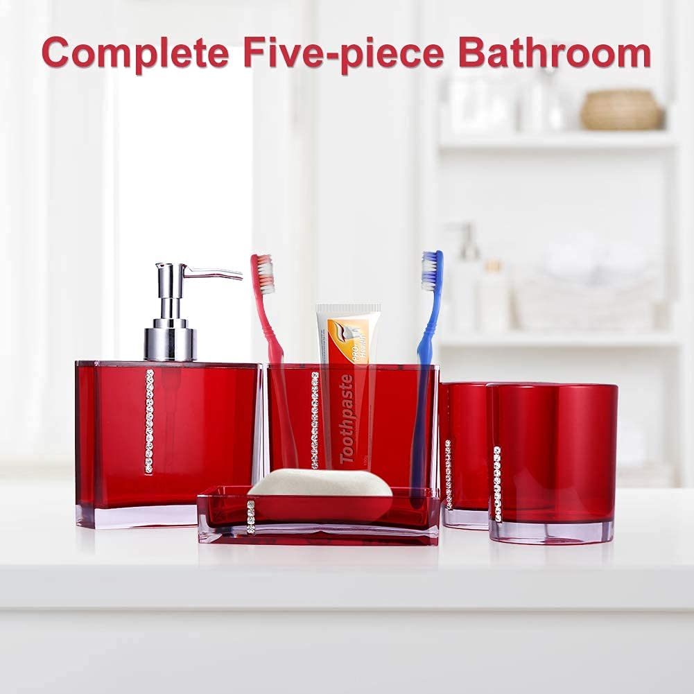 Luxury Acrylic Bathroom Set - 5pcs Vanity Organizer for Home Decor