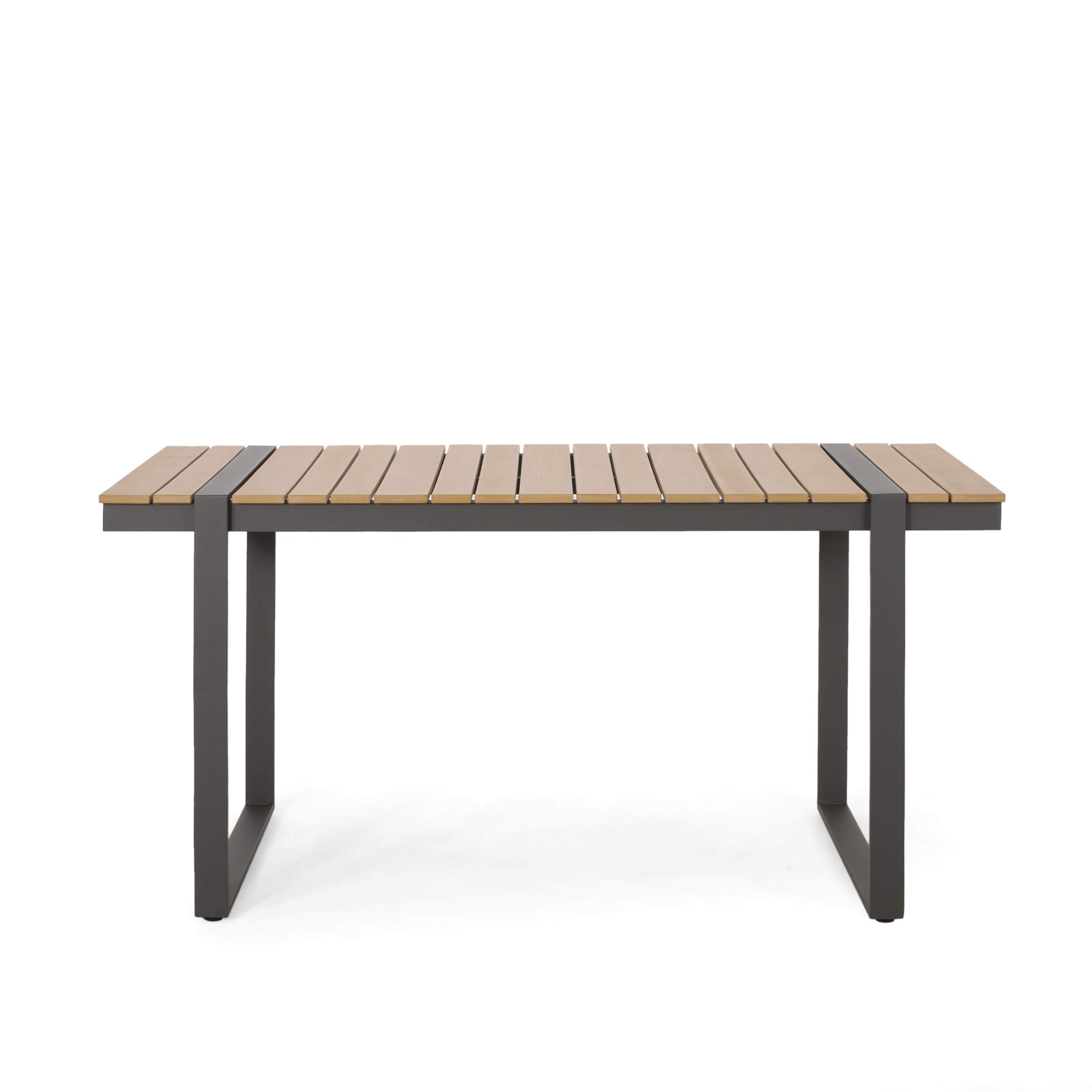 Christopher Knight Home Outdoor Dining Table - Weather-Resistant Gray & Natural Finish - Perfect for Patio, Garden, and Backyard Entertaining