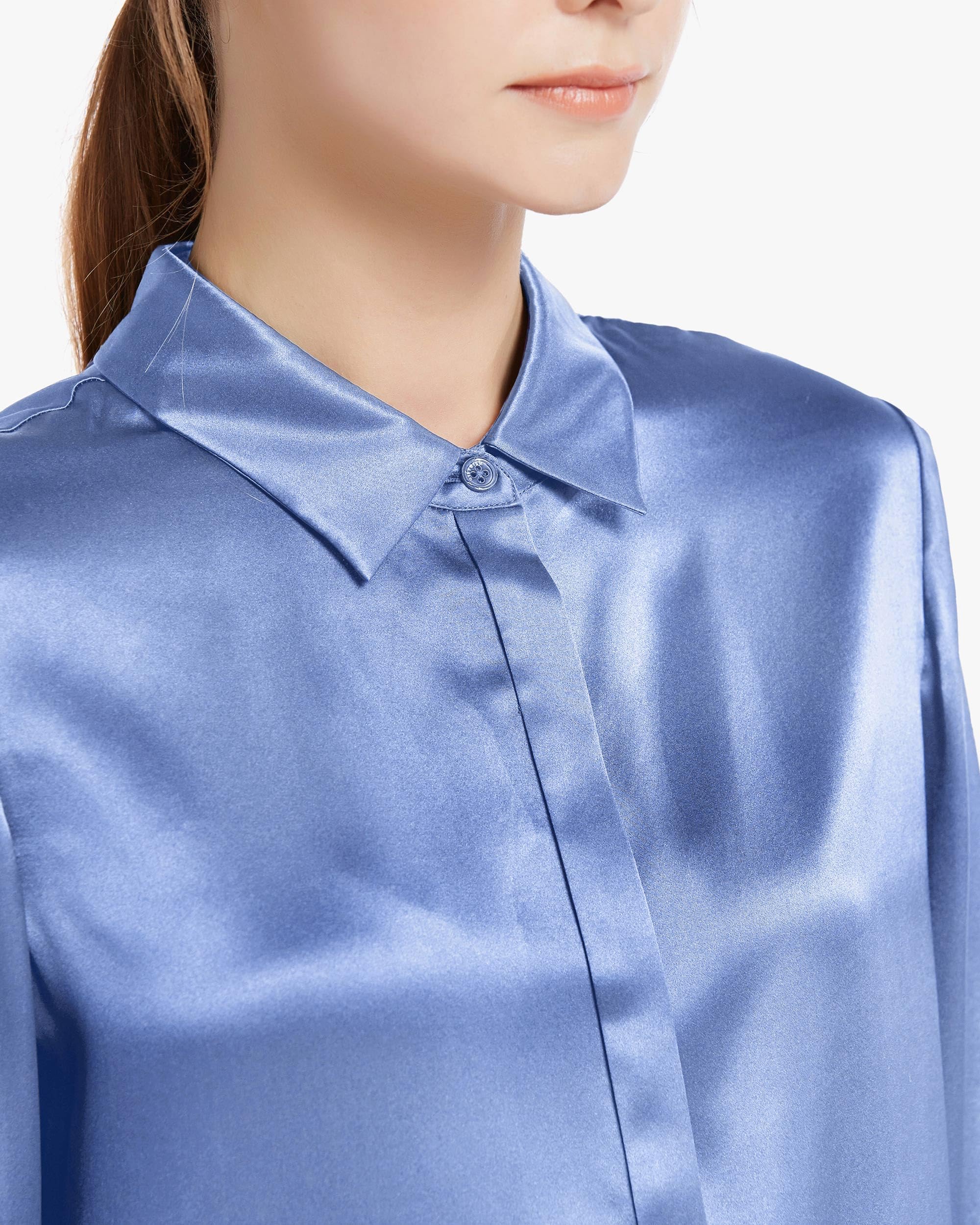 LilySilk 100% Pure Silk Blouse for Women - Long Sleeve Soft Smooth Shirt for Office, Party & Formal Wear