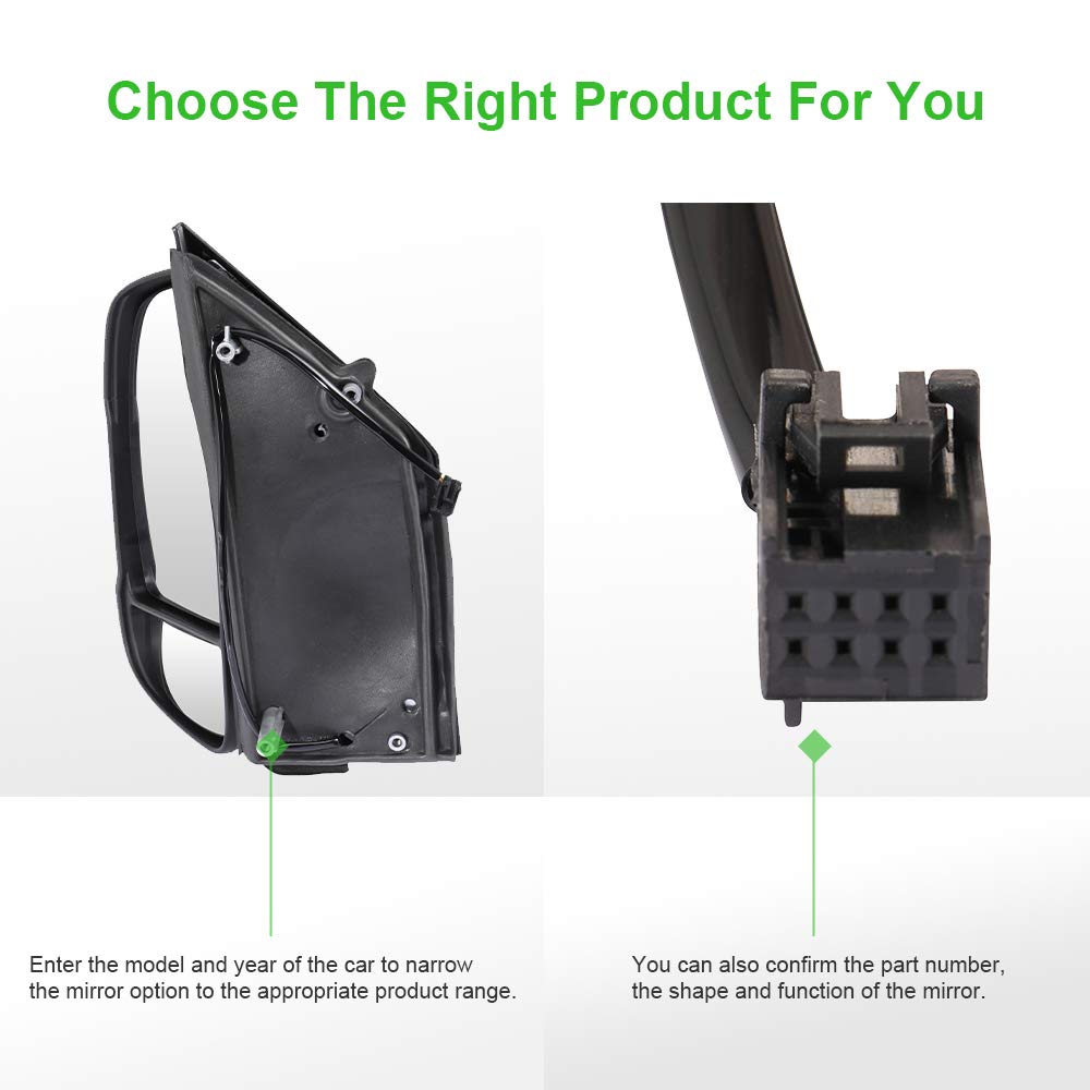 SCITOO Driver Side Mirror Replacement for 2014-2019 Ram ProMaster 3500 - Left Side View Mirror with Manual Folding & Turn Signal - Black Exterior Mirror (Part #CH1320376) | Perfect for Truck Upgrades & Fleet Maintenance