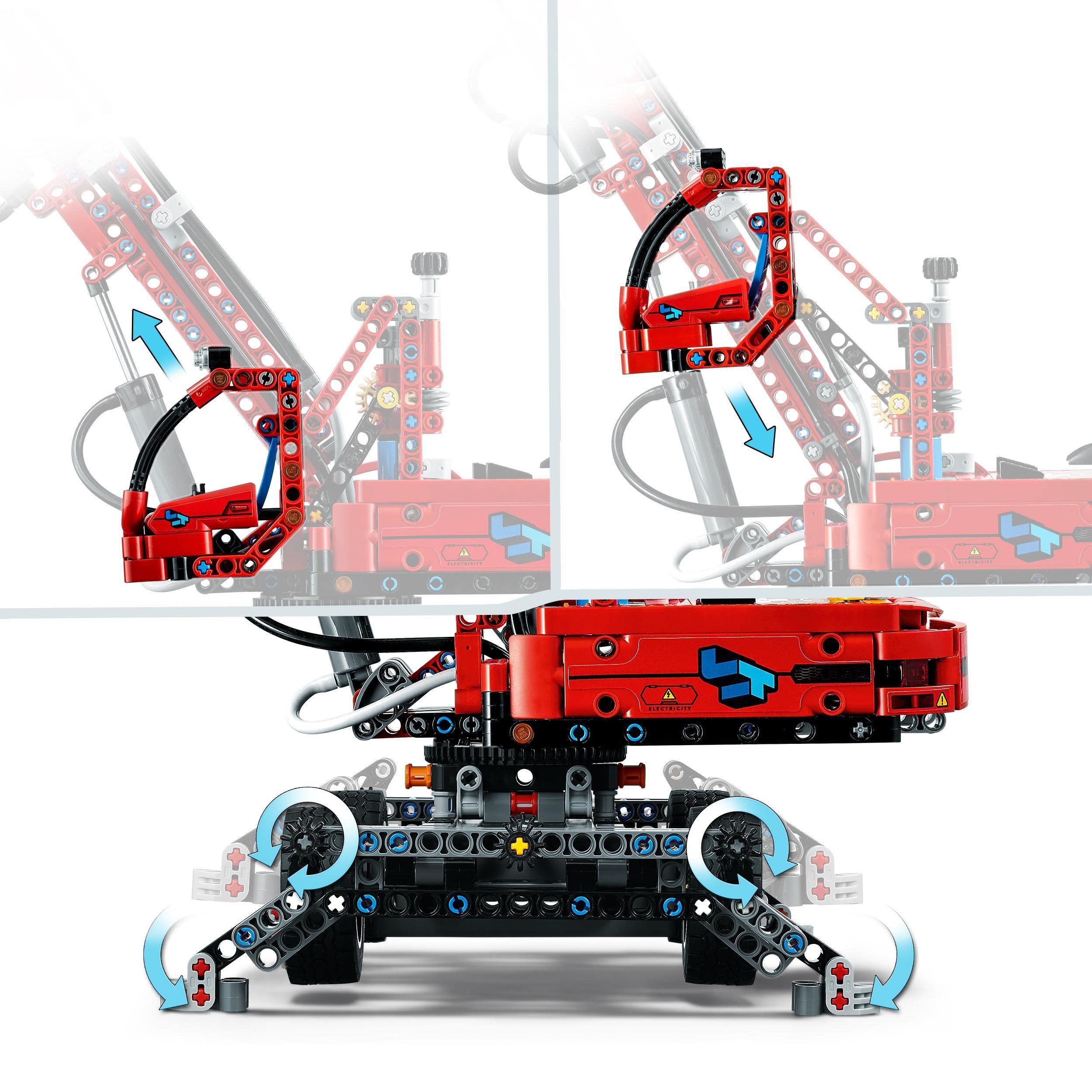 LEGO 42144 Technic Material Handler Crane: Educational Building Set, Construction Vehicle, Pneumatic Model, Stimulates Imagination, for Kids Ages 10+, Perfect Gift for Young Engineers - Great for STEM Learning, Construction Play, and Creative Building Scenes