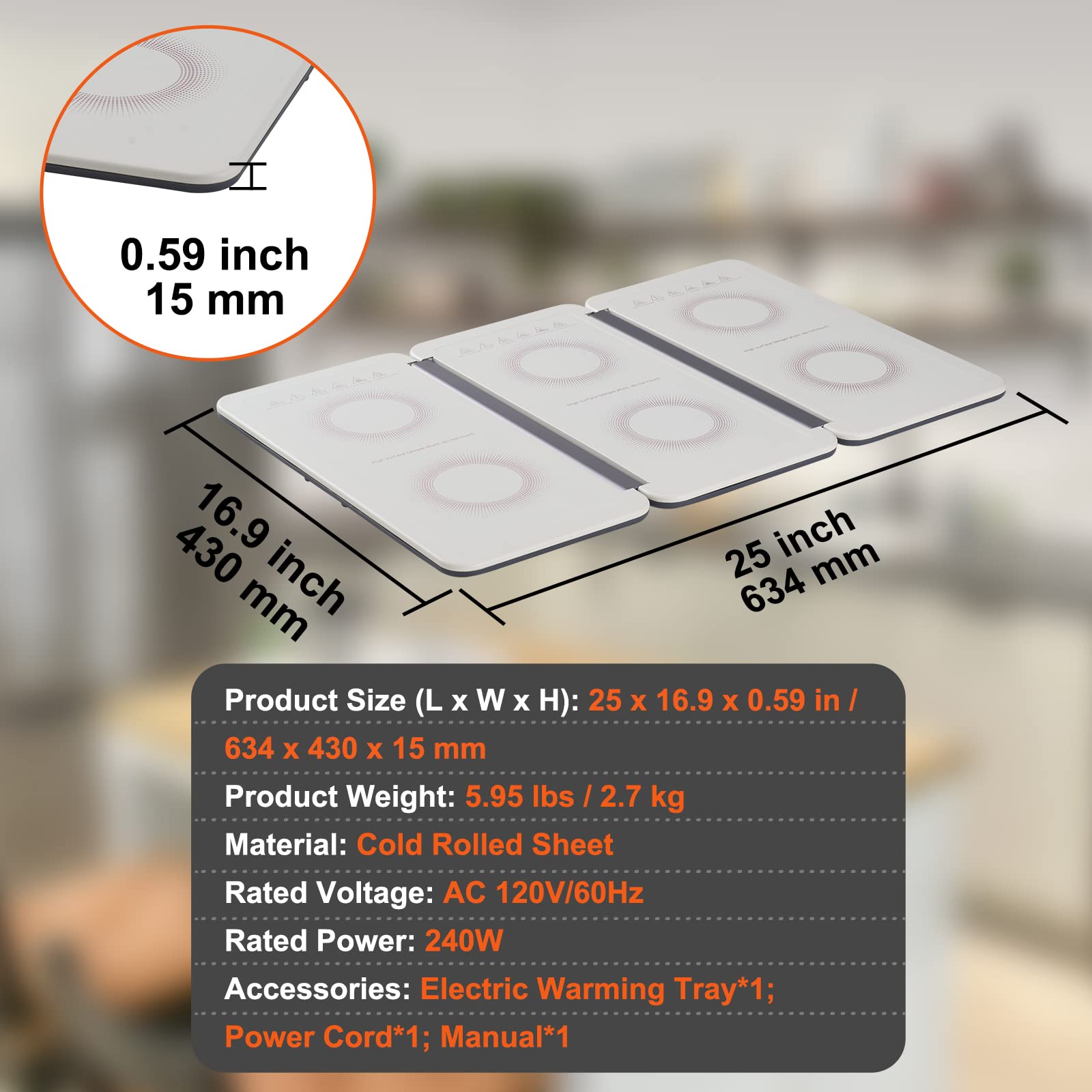 VEVOR Electric Food Warming Tray - 18.9