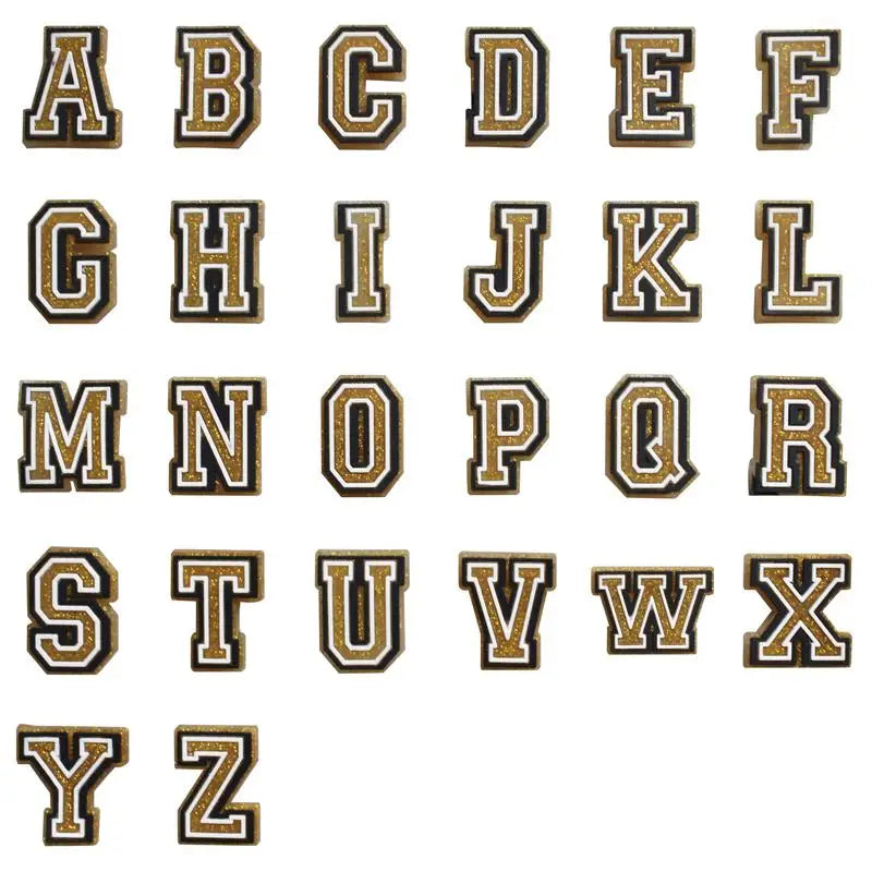 Orange Letter Shoe Charms for Crocs - Fun Decorative Pins for Women, Men & Kids - Perfect for Sandals, Clogs, Jeans & Shoes - Great for DIY Fashion & Gifts