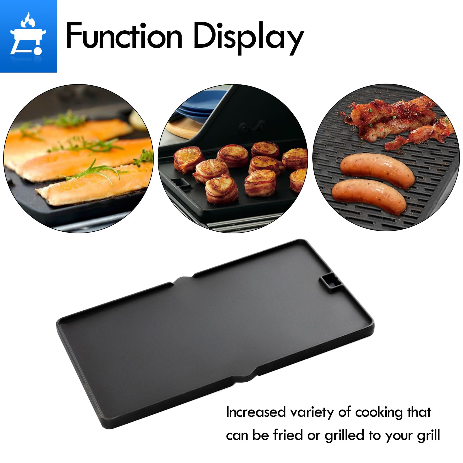 Weber Summit 400 600 Series Cast Iron Reversible Grill Griddle Pan Replacement Parts - Compatible with S-470, S-670, E-470, E-670, E-420, E-450, Summit Gold A/B/D, A6/B6/C4/D4/D6 Models - Perfect for Outdoor BBQ, Camping & Backyard Cooking