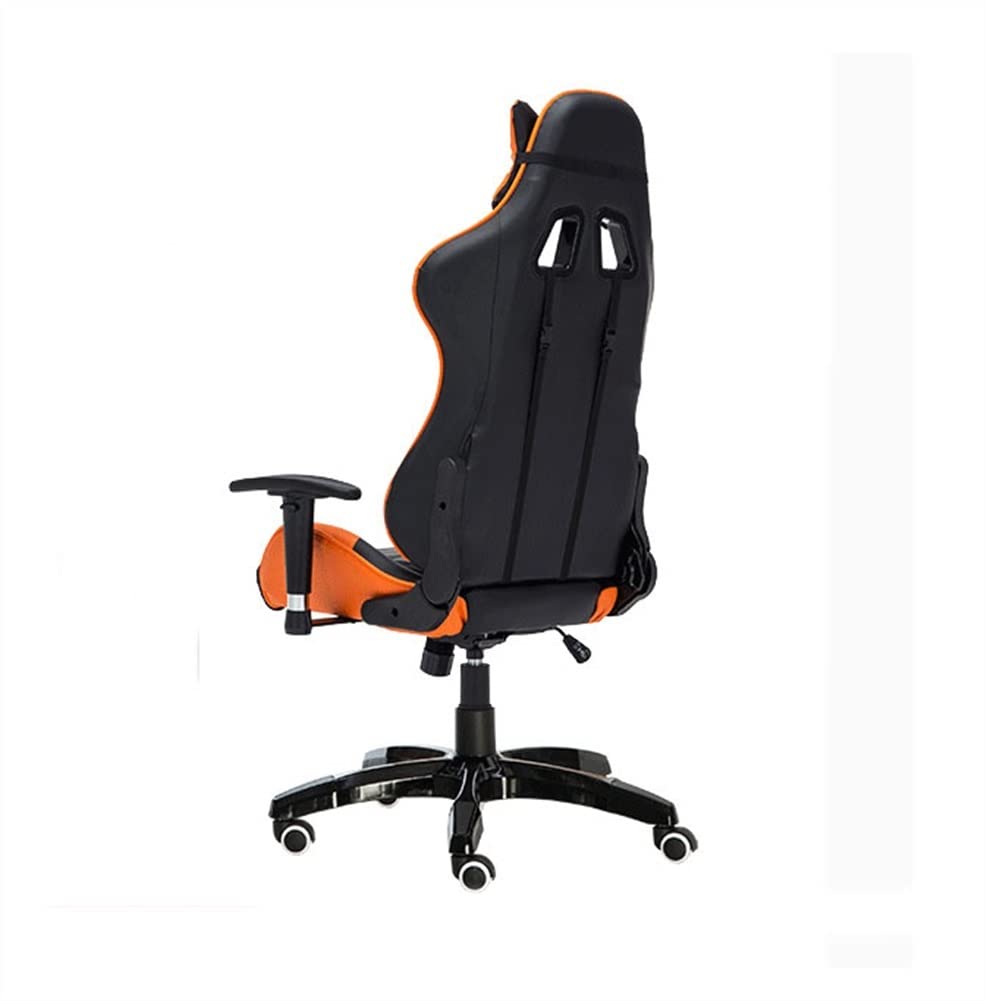Premium Gaming Chair - Ergonomic Racing Style Computer Chair for Adults, High Back Executive Office Chair with Lumbar Support & Headrest, PU Leather Swivel Desk Chair (Black & Orange) - Perfect for Esports, Streaming & Long Gaming Sessions