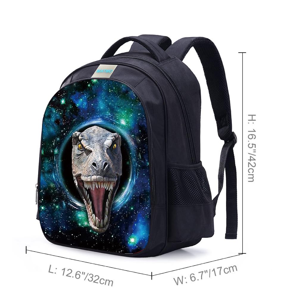 MATMO Dinosaur Backpack for Boys - Kids School Backpack with Galaxy Print, Durable Bookbag for Elementary Students - Perfect for School, Travel & Outdoor Adventures