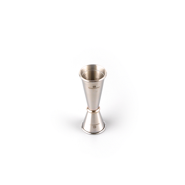 Premium 1 oz & 2 oz Stainless Steel Cocktail Jigger - Japanese Style Bar Tool with Mirrored Finish & Copper Plated Ring - Perfect for Mixing Drinks, Home Bars & Professional Bartending (1 Count)