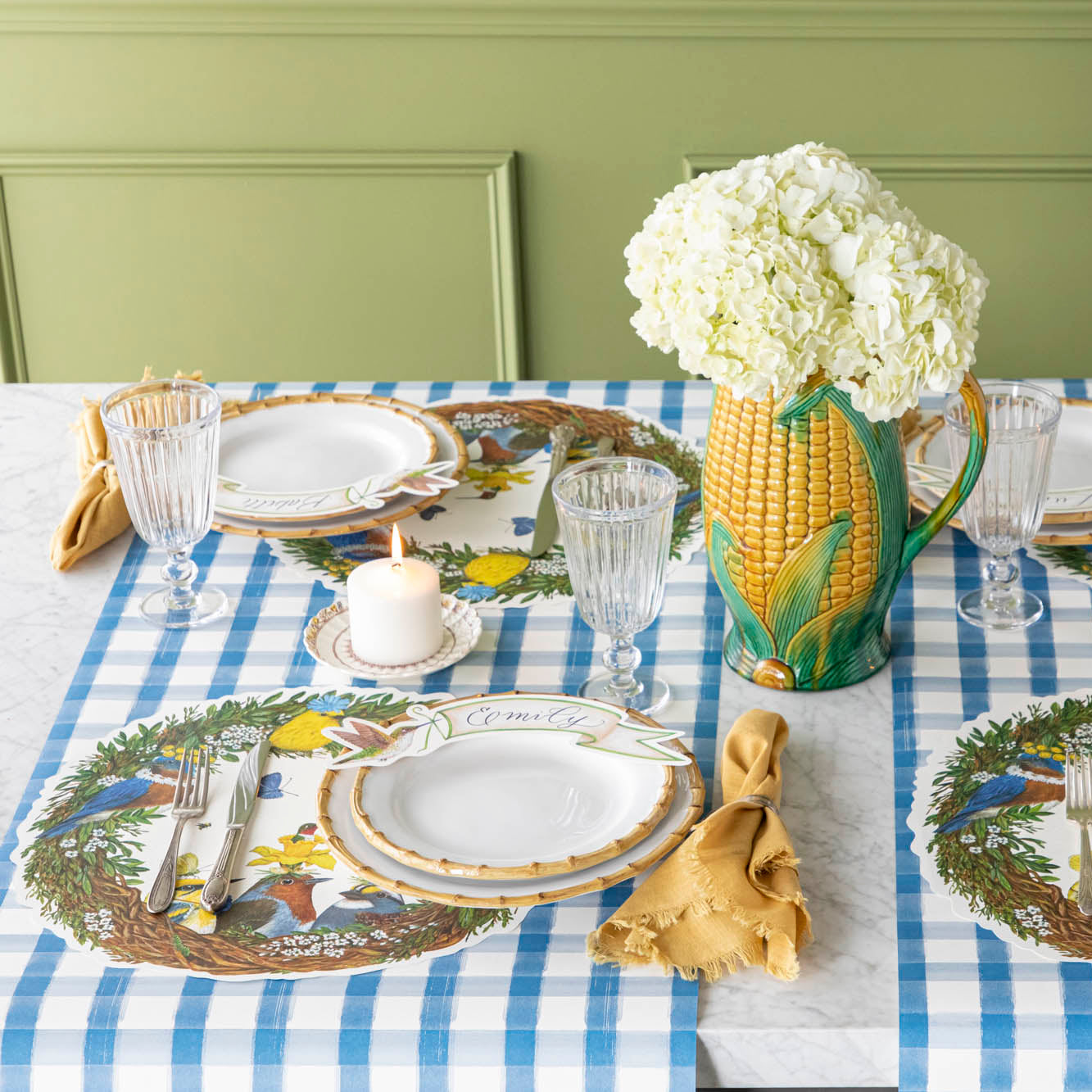 Songbird Wreath Placemat - Laser Cut Floral Table Decor for Spring & Summer Dining - Perfect for Easter, Mother's Day & Wedding Table Settings