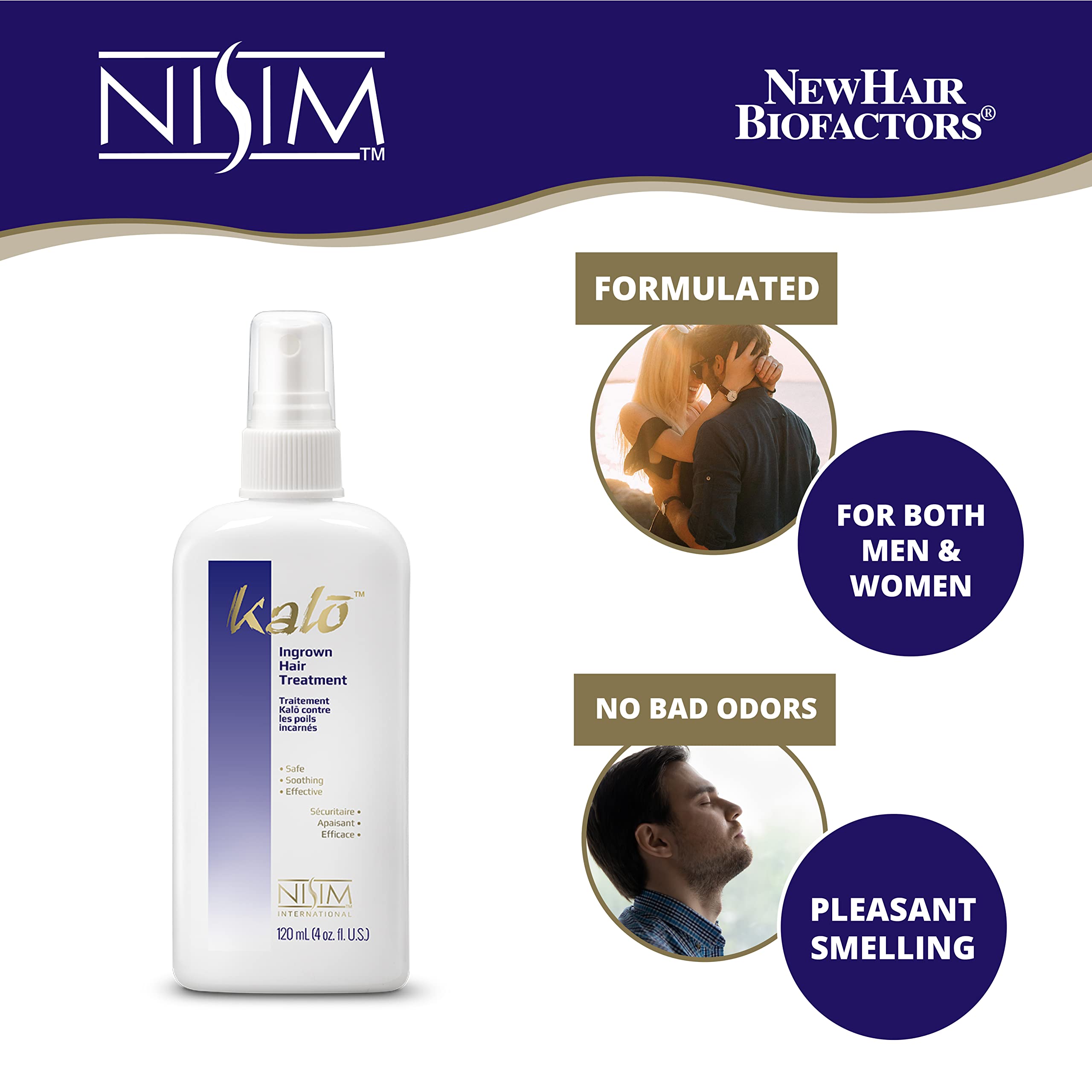 NISIM Kalo Ingrown Hair Treatment - 4 Oz | Fast-Acting Solution for Razor Bumps & Ingrown Hairs | Perfect for Post-Shave & Waxing Care