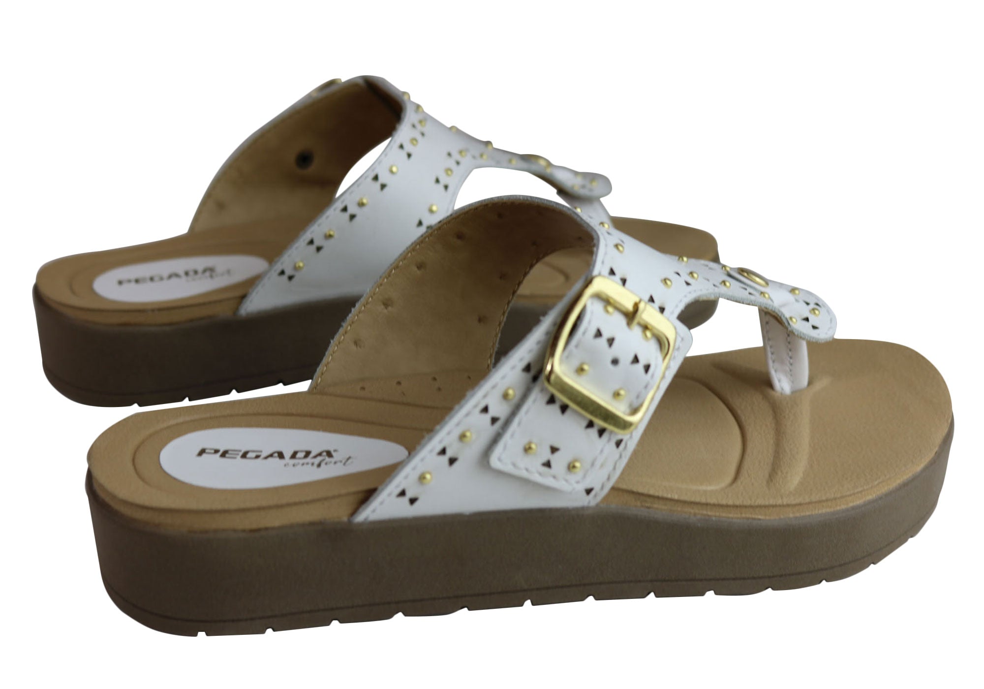 Jess Women's Cushioned Leather Sandals - Comfortable Flip Flops Made in Brazil - Perfect for Beach, Vacation & Summer Outfits