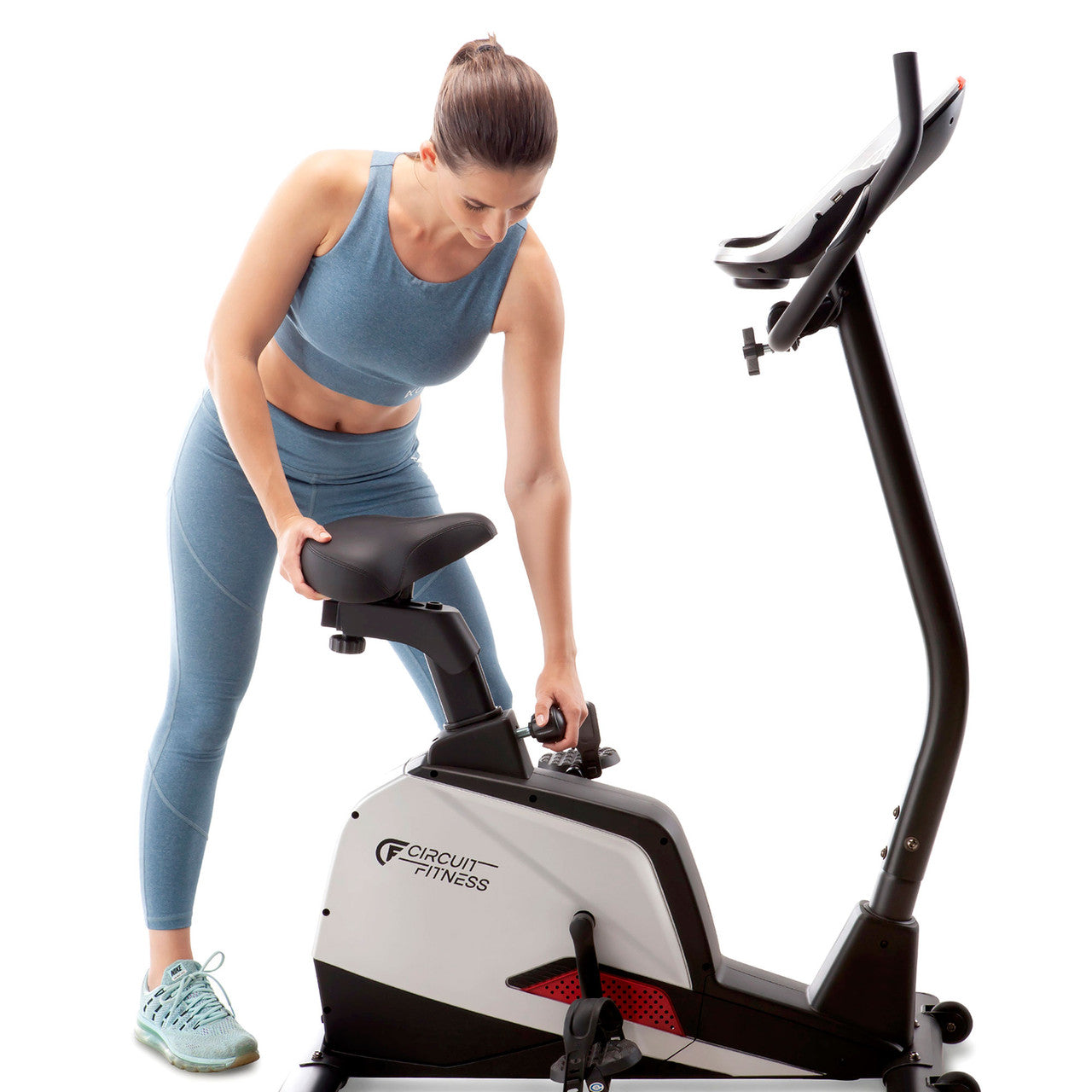 Magnetic Upright Exercise Bike with 15 Workout Presets - Circuit Fitness AMZ 594U Stationary Bike for Home Gym & Cardio Training | Perfect for Small Spaces & Apartment Workouts