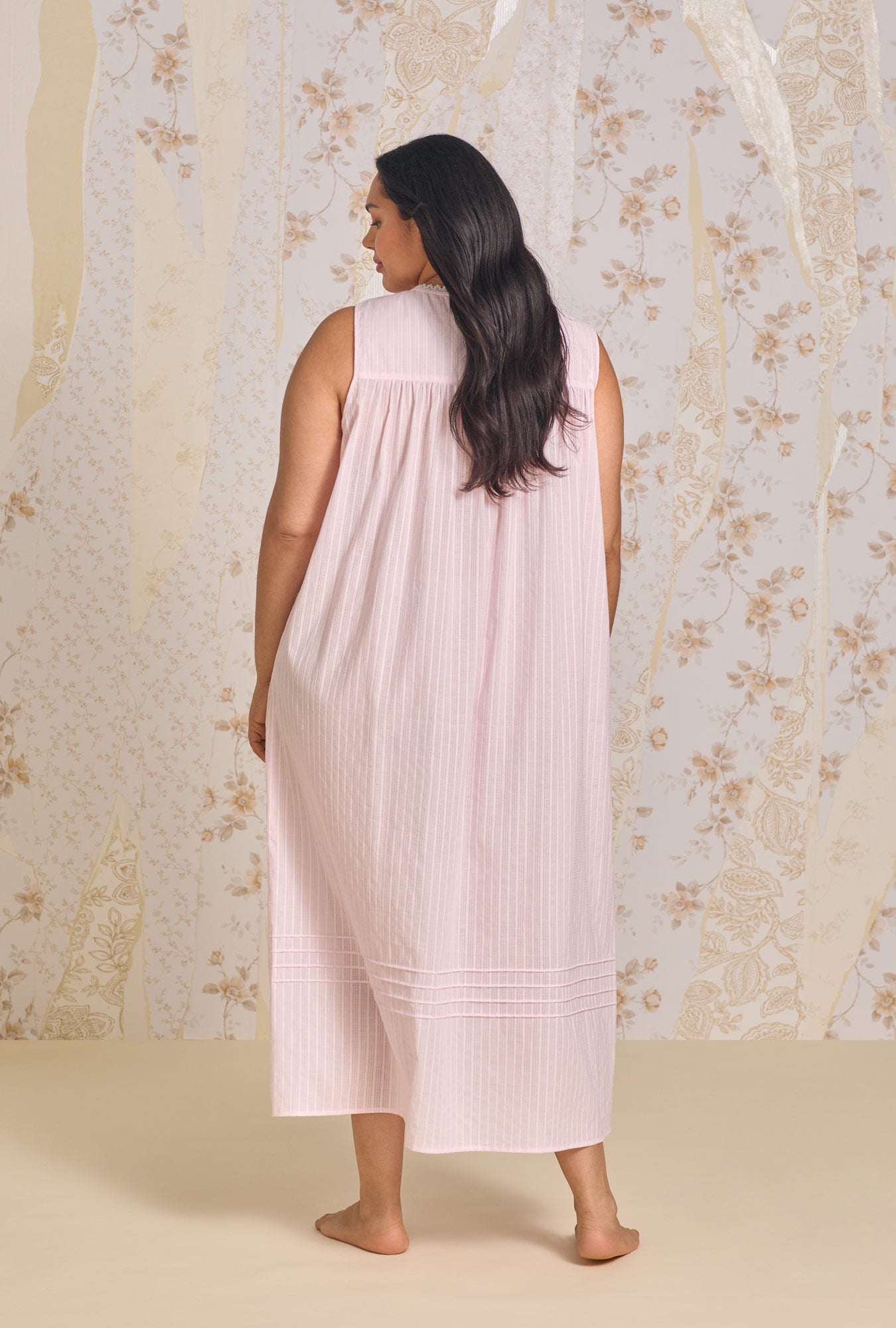 Eileen Dobby Stripe Rose Gown - Elegant Floral Maxi Dress for Women | Perfect for Weddings, Parties & Special Occasions