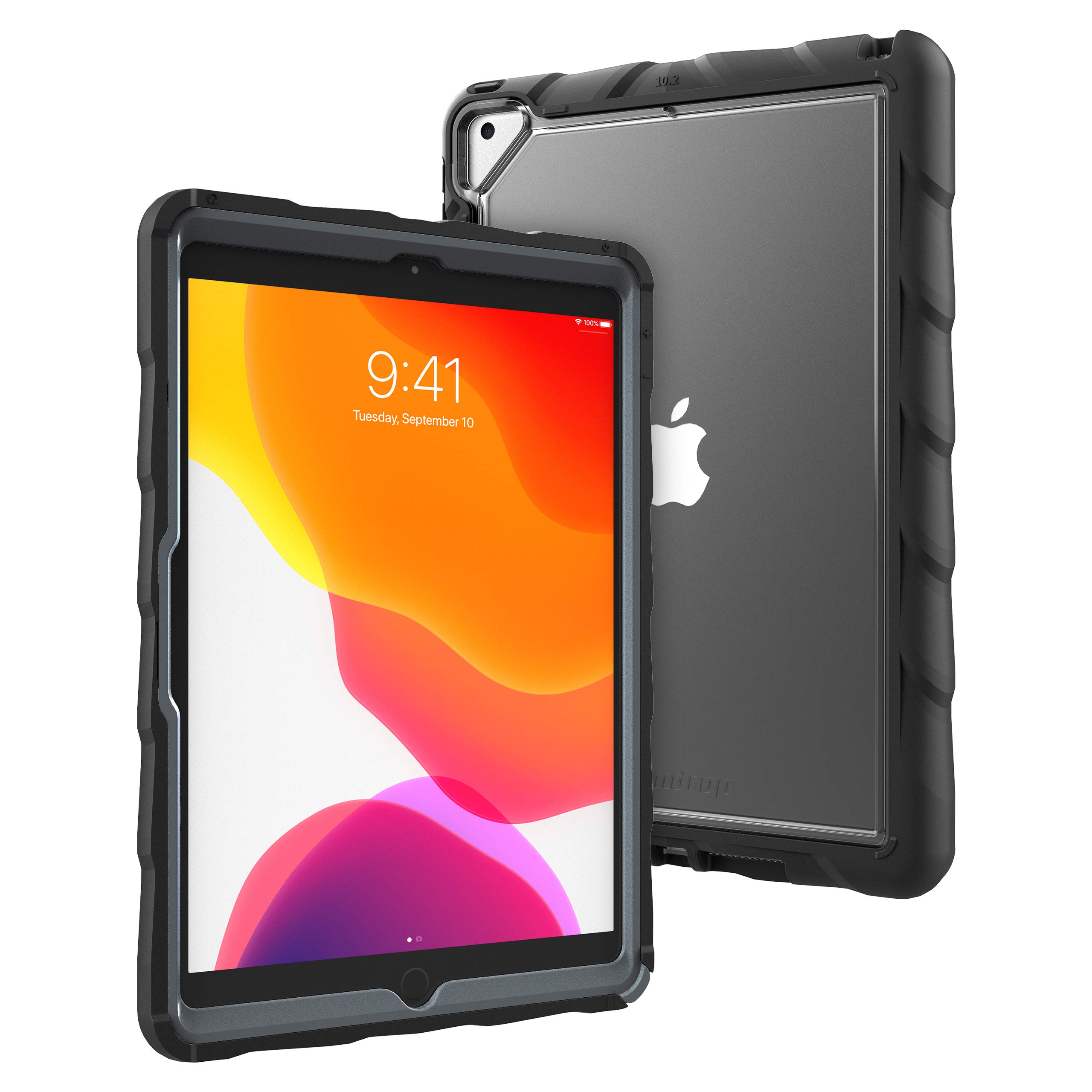 Gumdrop DropTech Clear Shockproof iPad Case for Apple iPad 10.2 (9th/8th/7th Generation) - Rugged Protective Cover with Bumpers for Students, Teachers & School Use - Drop Tested Durable Protection - Perfect for Classroom, Homeschool & Remote Learning - Black