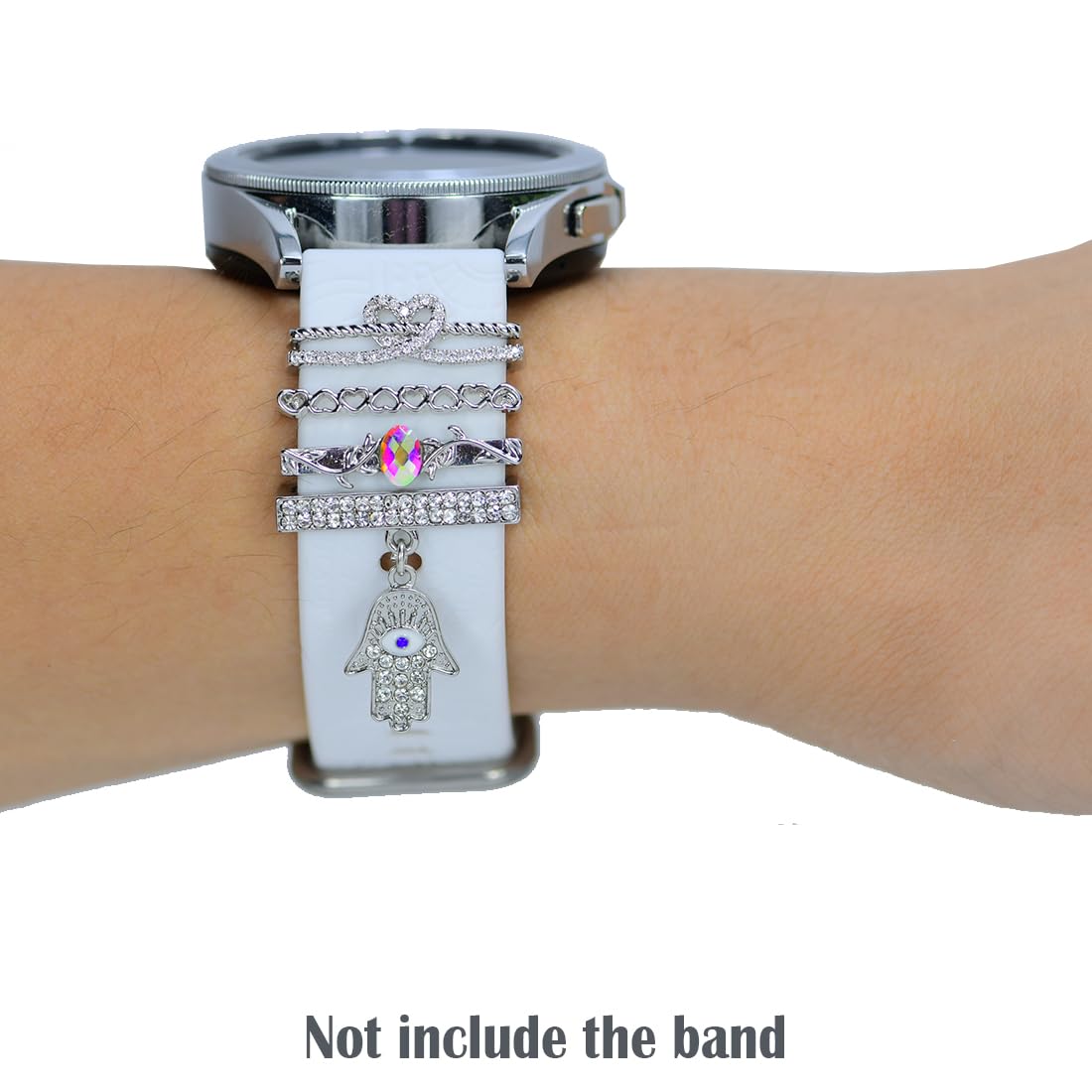 Elegant Watch Band Charms & Decorative Rings - Compatible with Apple Watch 49mm 45mm 44mm 42mm 41mm 40mm 38mm, Samsung Galaxy Watch 5/Pro/4 & Fitbit - Stylish Metal Jewelry Accessories for Women - Perfect for Daily Wear, Work & Special Occasions