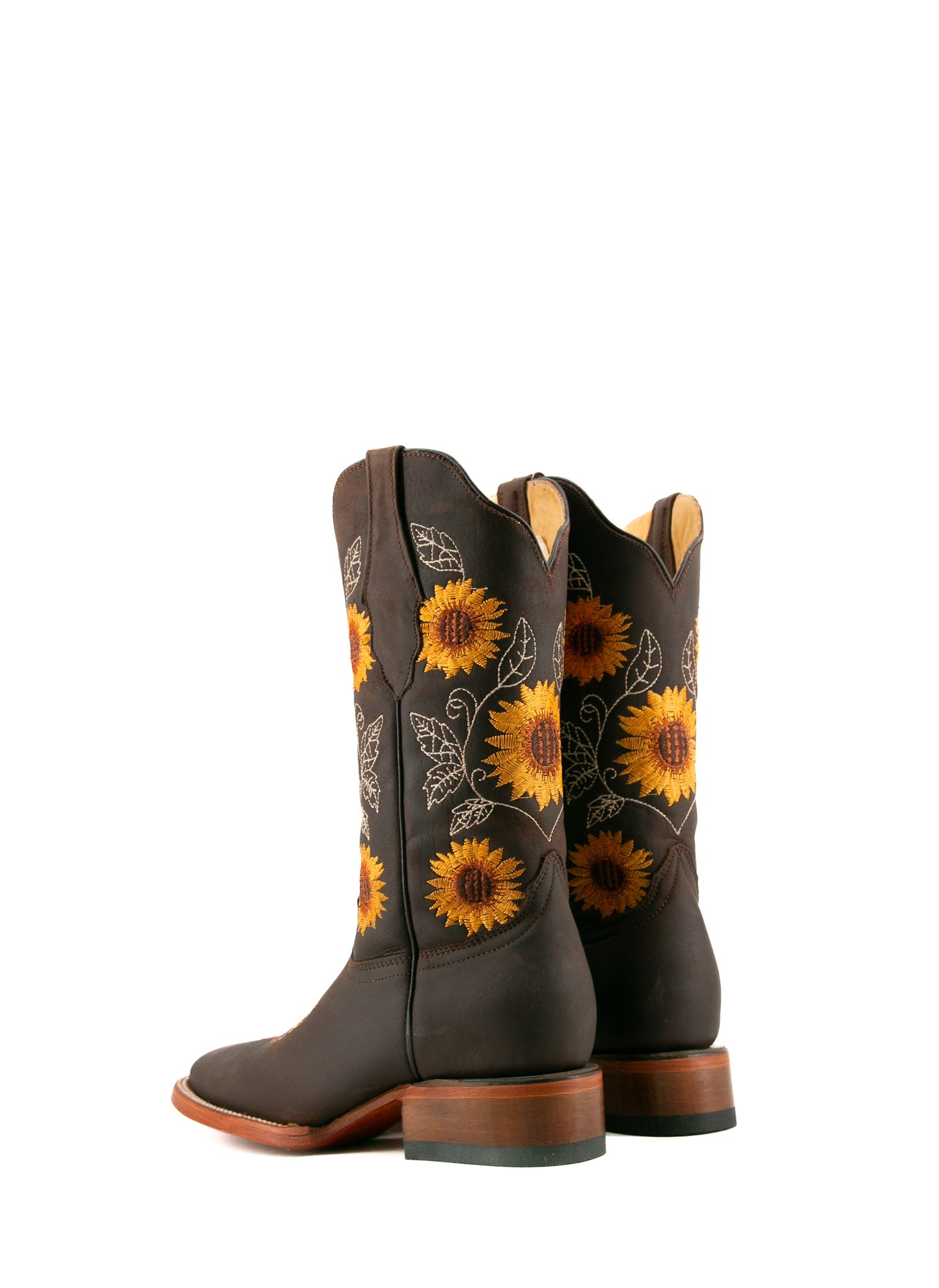 Stylish Women's Sunflower Square Toe Cowgirl Boots - Western Fashion Ankle Booties for Country Dancing & Rodeo Events