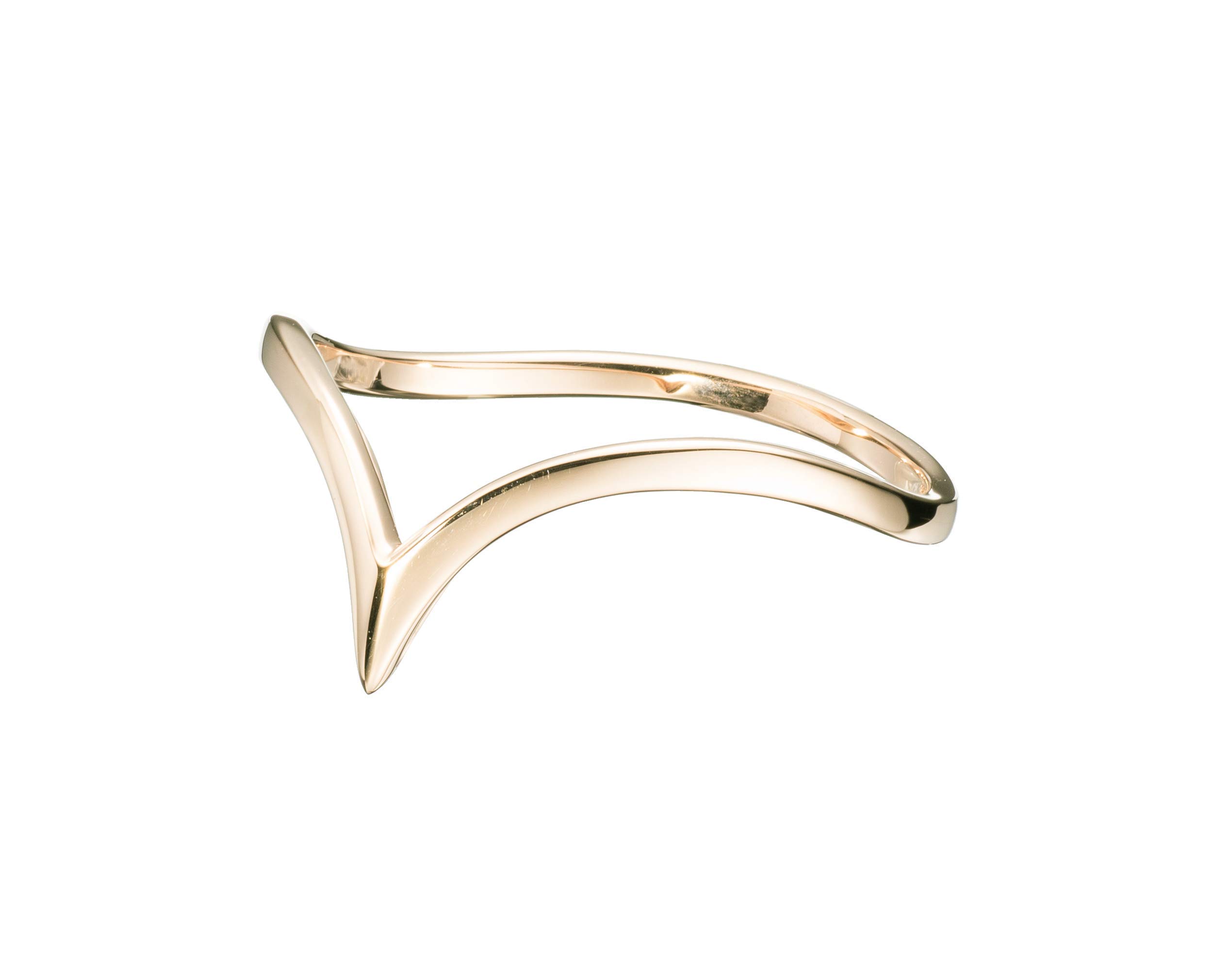 14K Solid Yellow Gold Chevron Wedding & Engagement Ring for Women - Handmade Minimalist V-Shaped Triangle Band - Perfect for Bridal, Anniversary & Everyday Elegant Jewelry