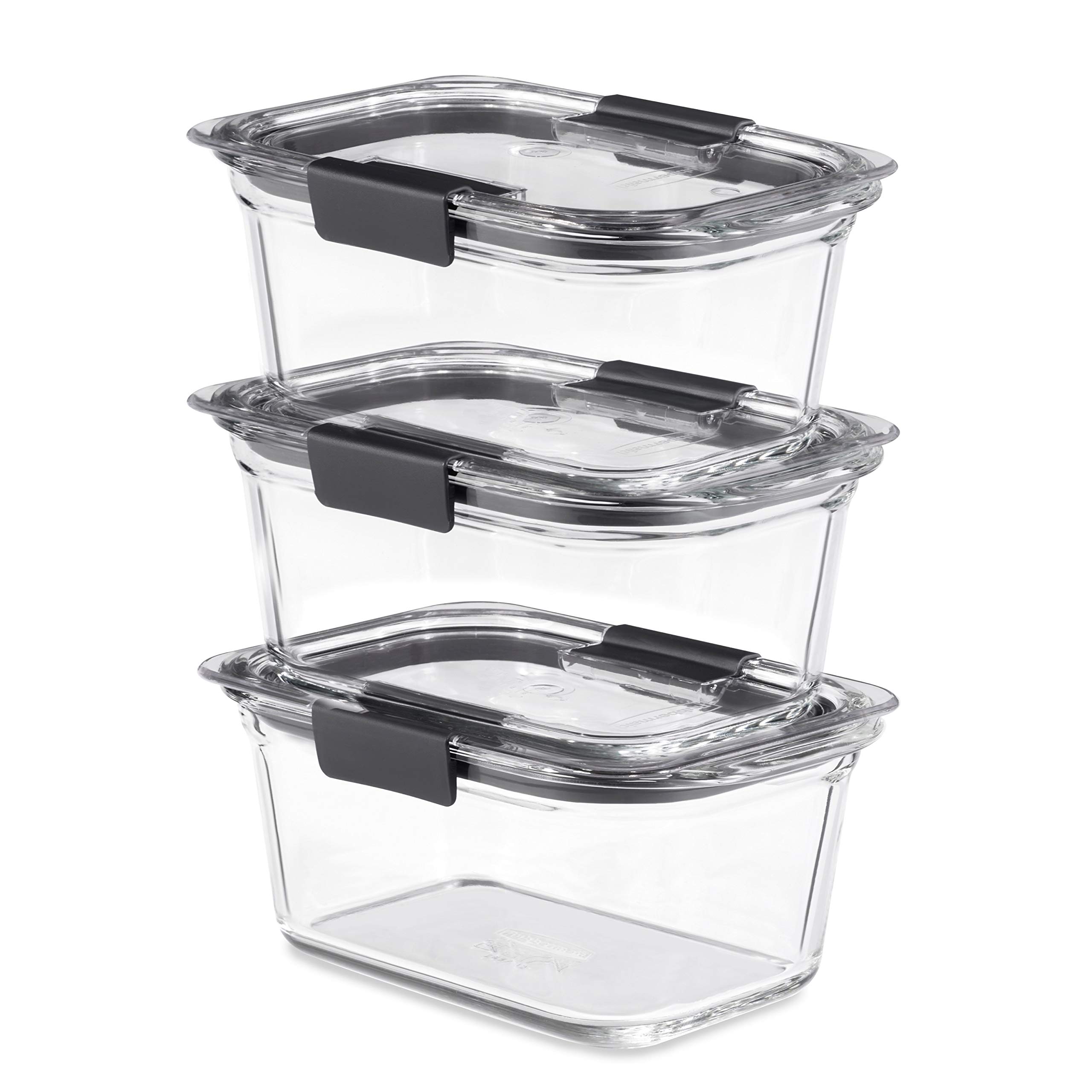 Rubbermaid Brilliance 9-Piece Glass Food Storage Containers Set with Lids (18 Pieces Total) - Airtight, BPA-Free, Microwave & Dishwasher Safe - Perfect for Meal Prep, Leftovers & Pantry Organization