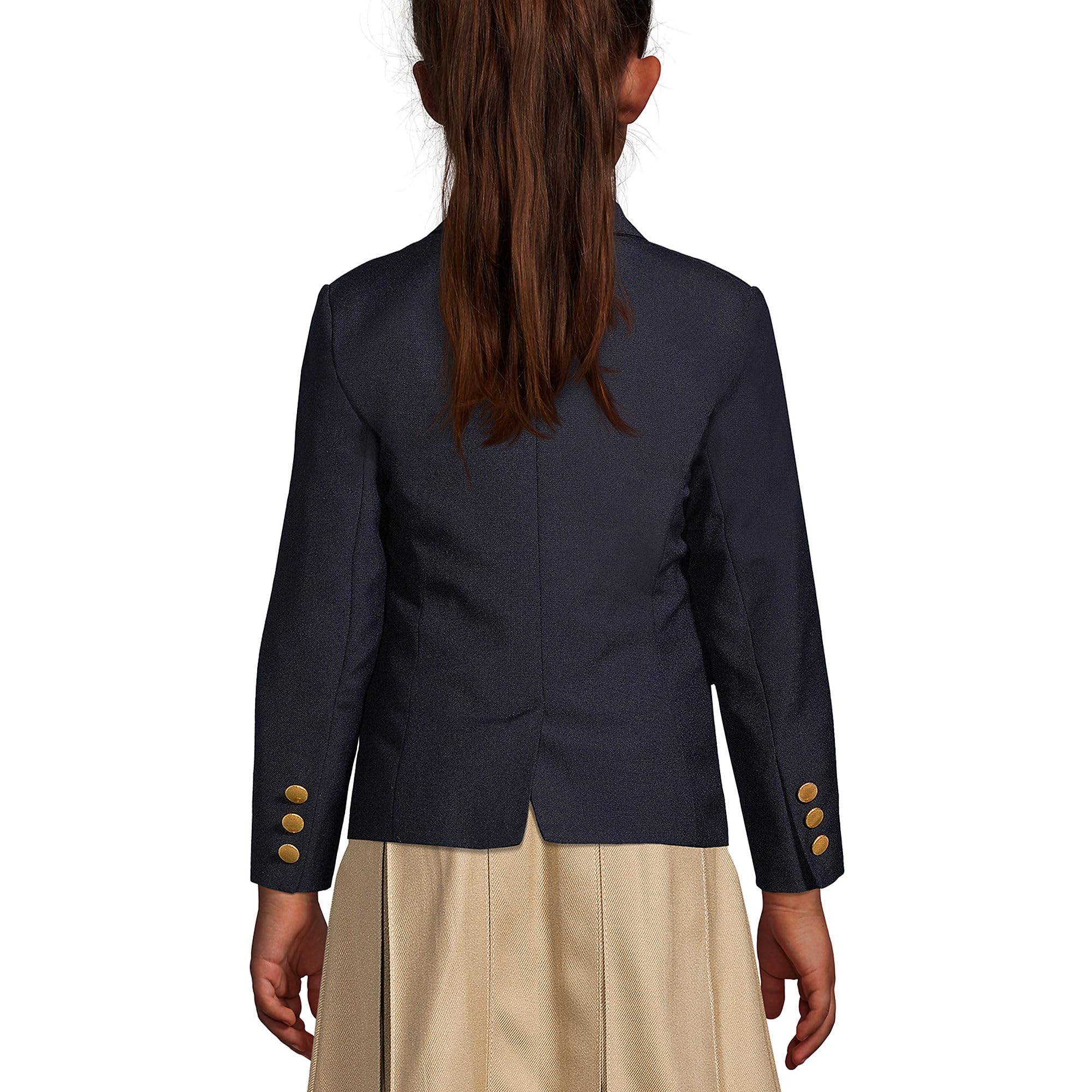 Lands' End Girls' Hopsack Blazer - Classic School Uniform Jacket for Girls | Perfect for School, Formal Events & Dressy Occasions