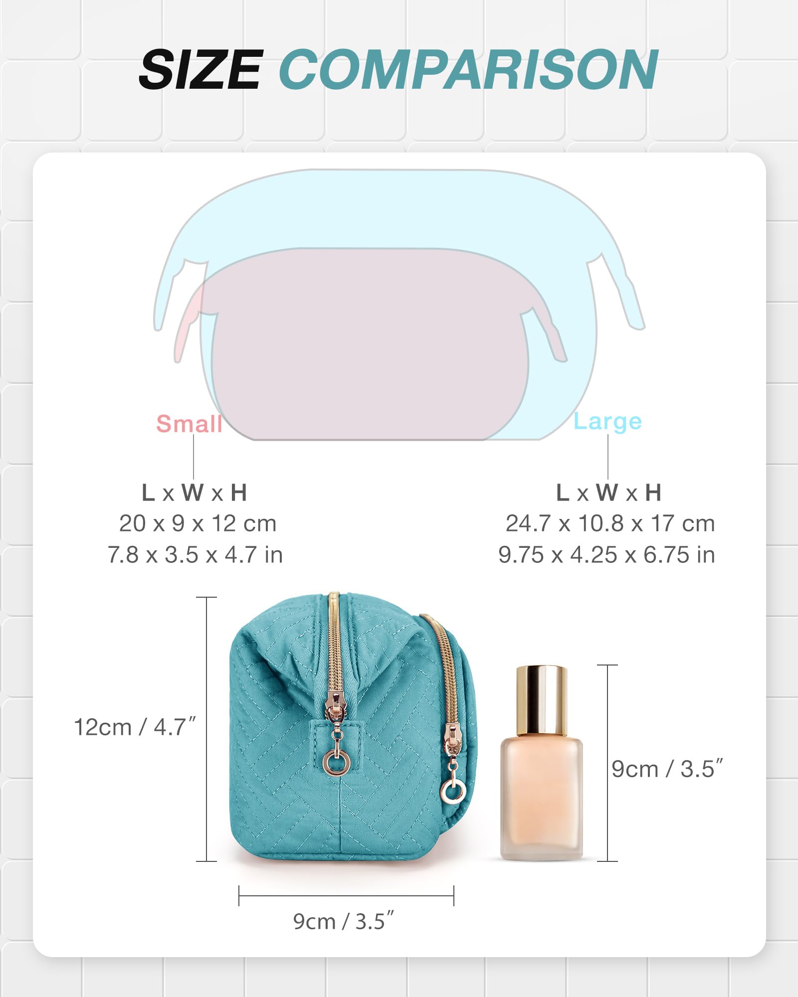 BAGSMART Travel Makeup Bag for Women - Large Cosmetic Organizer Case with Wide Open Design, Perfect for Toiletries, Brushes & Beauty Accessories - Ideal for Travel, Home Storage & Daily Use