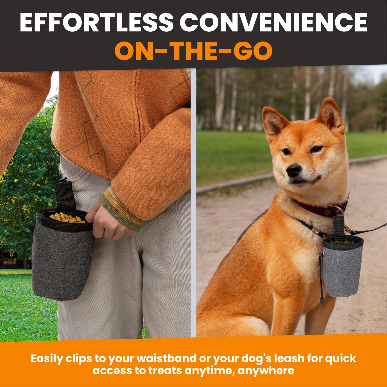 **Premium Dog Training Treat Pouch with Waterproof Liner – Hands-Free Leash Clip & Travel Bowl – Ideal for Puppy Training, Outdoor Walks & Travel**